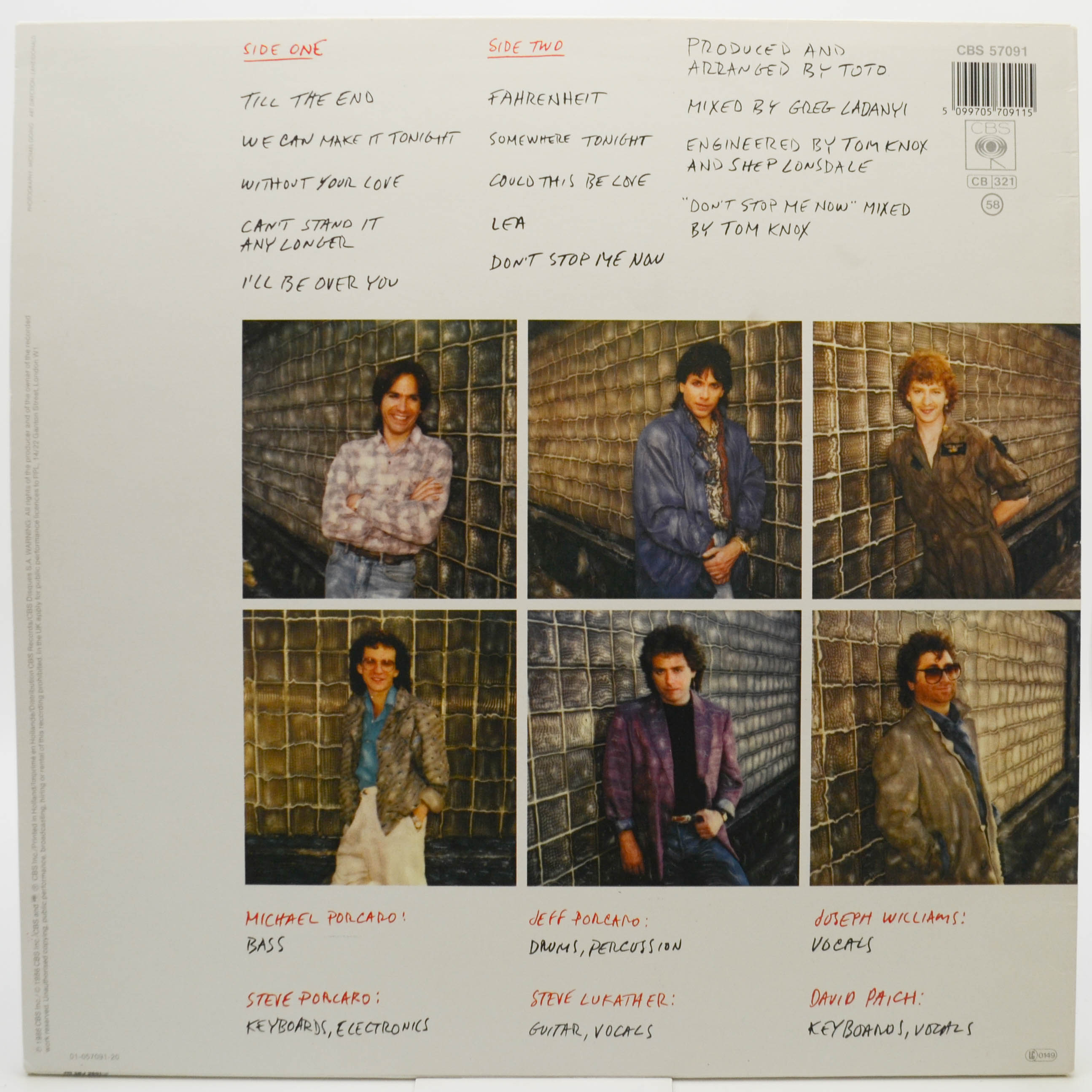 Toto — Fahrenheit, 1986