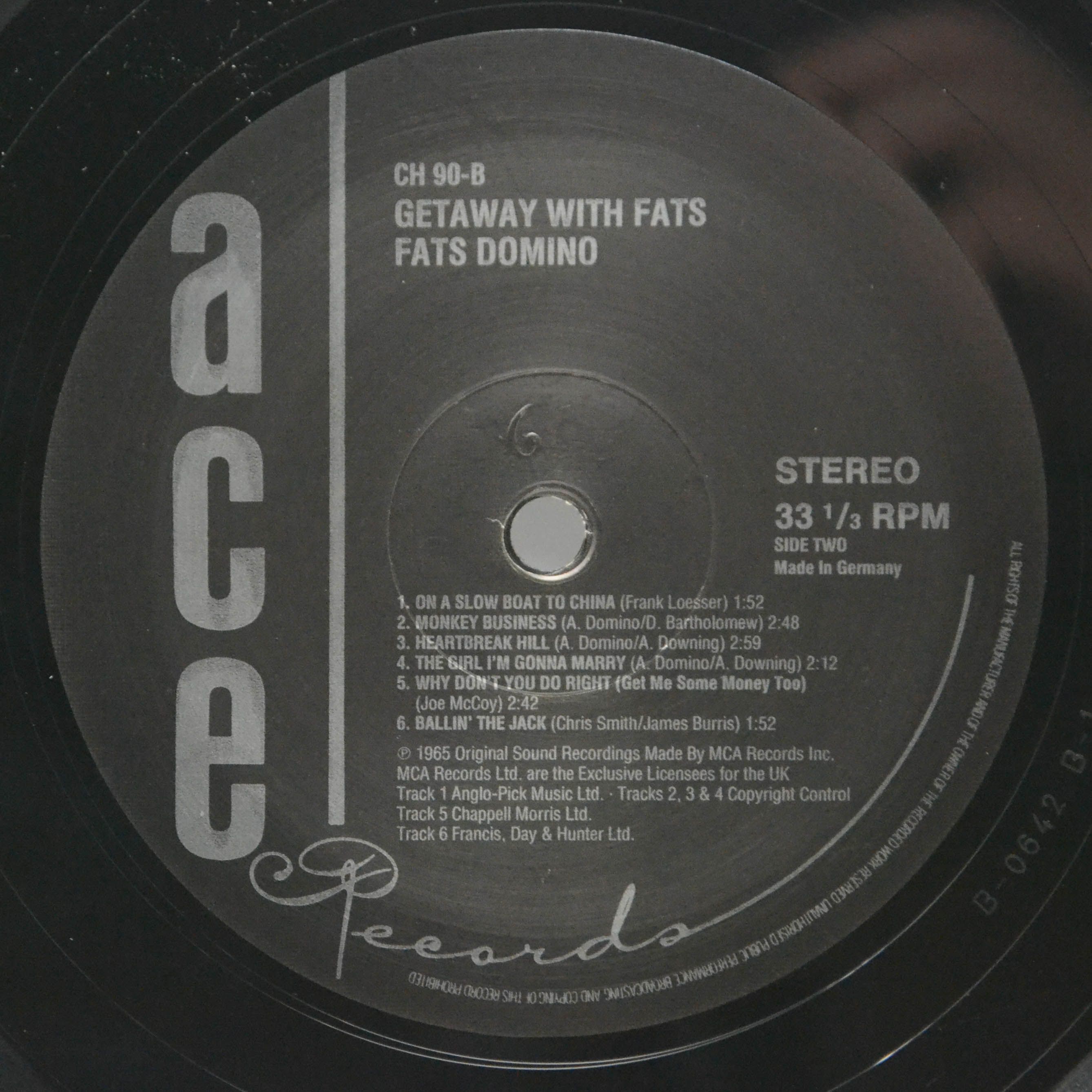 Fats Domino — Getaway With Fats Domino, 1965