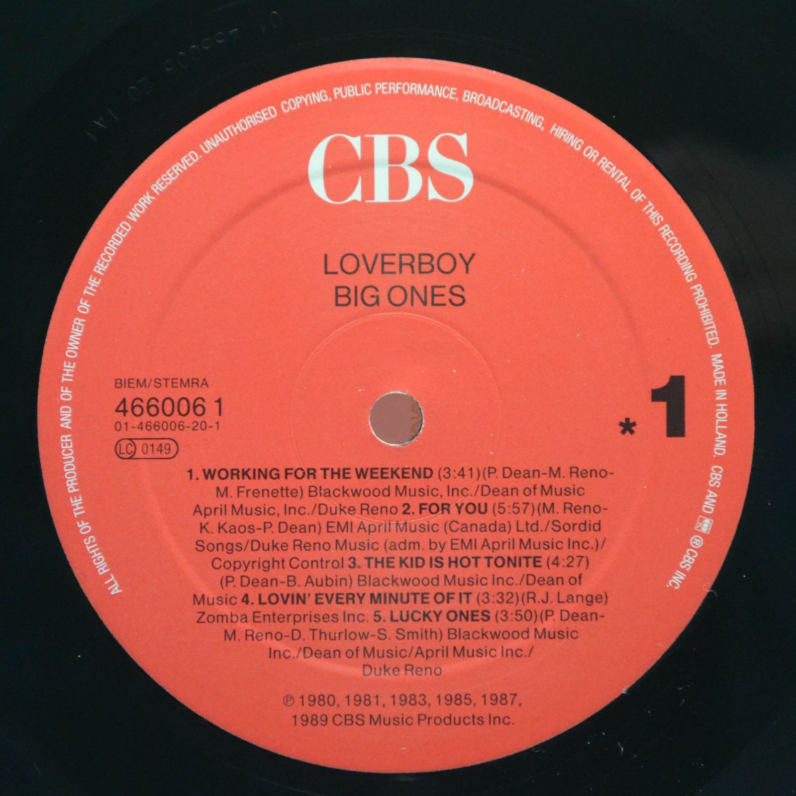 Loverboy — Big Ones, 1989