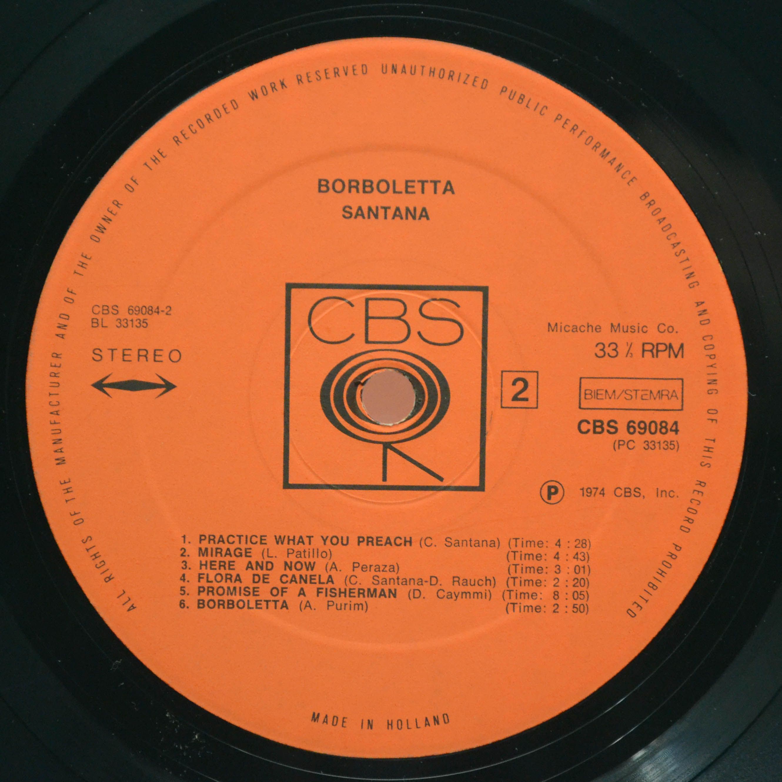 Santana — Borboletta, 1974