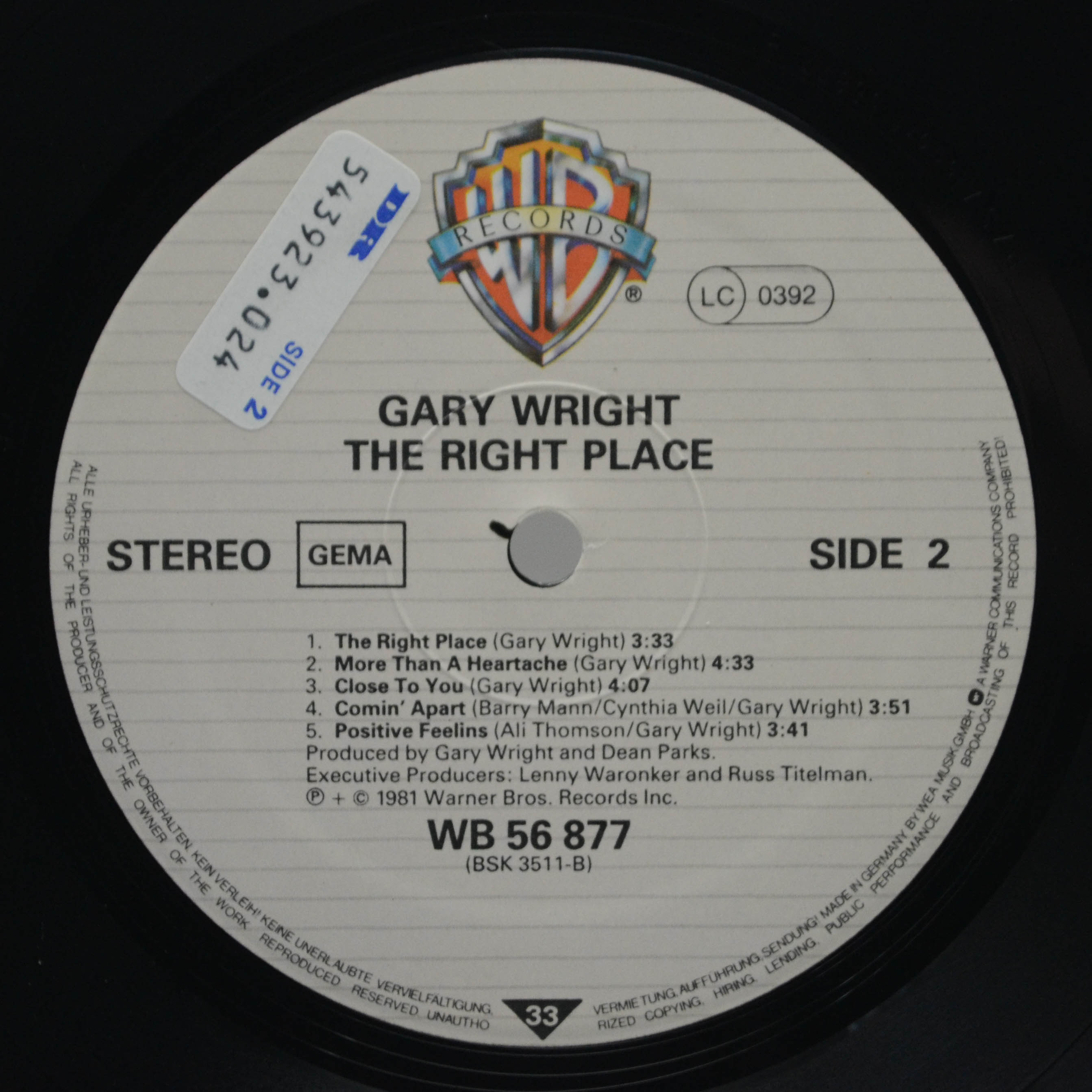 Gary Wright — The Right Place, 1981