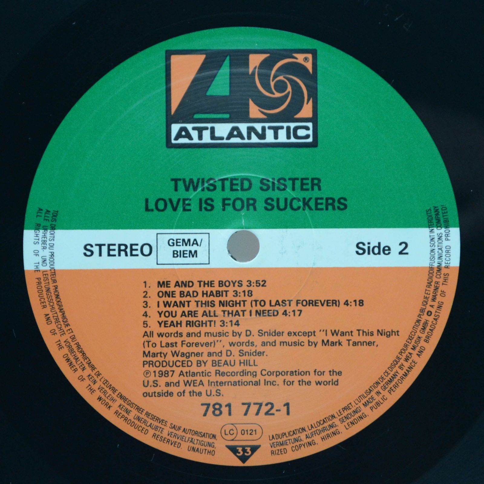 Twisted Sister — Love Is For Suckers, 1987