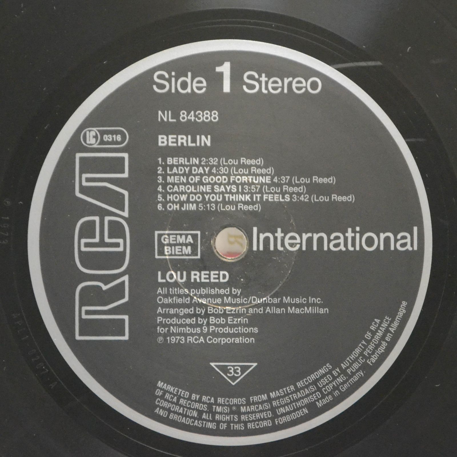 Lou Reed — Berlin, 1973