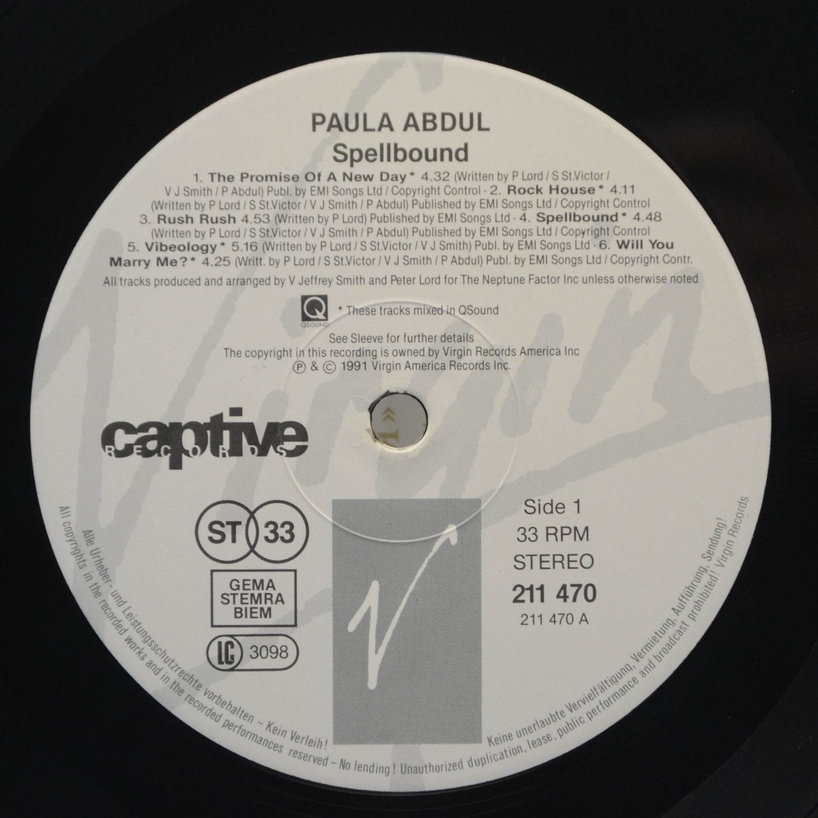 Paula Abdul — Spellbound, 1991