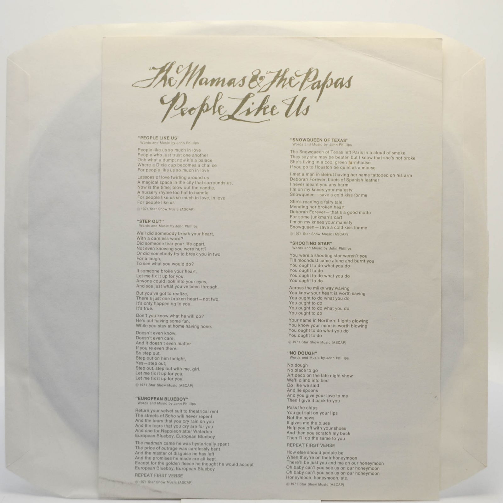 Mamas & The Papas — People Like Us, 1971