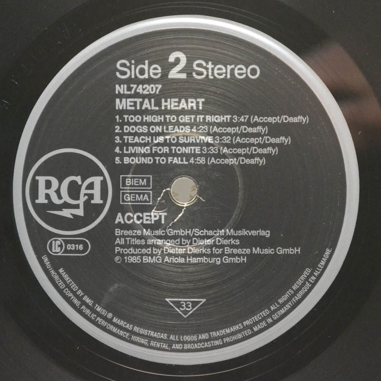 Accept — Metal Heart, 1985