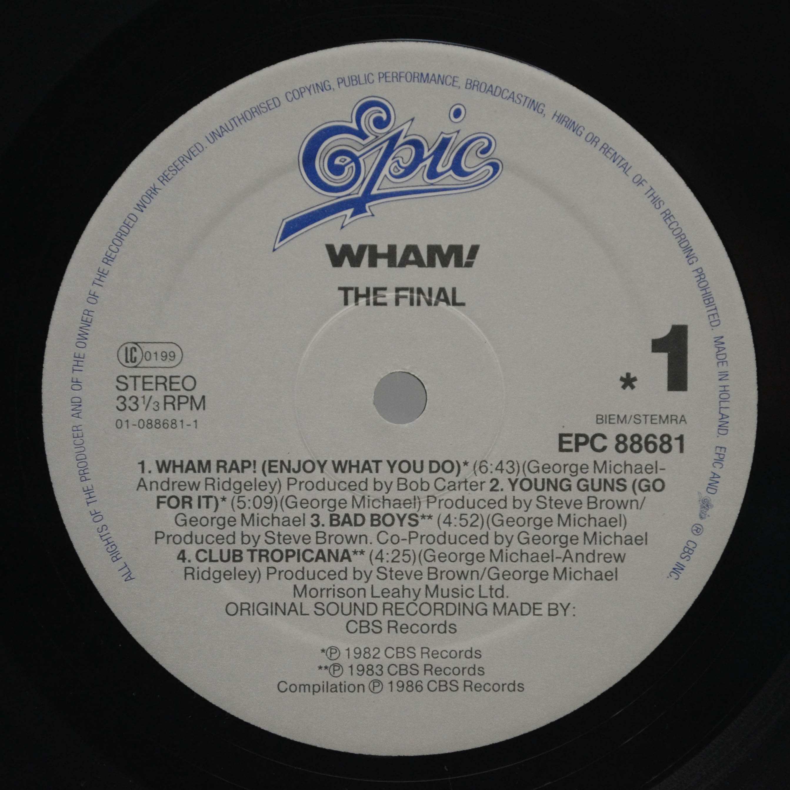 Wham! — The Final (2LP), 1986