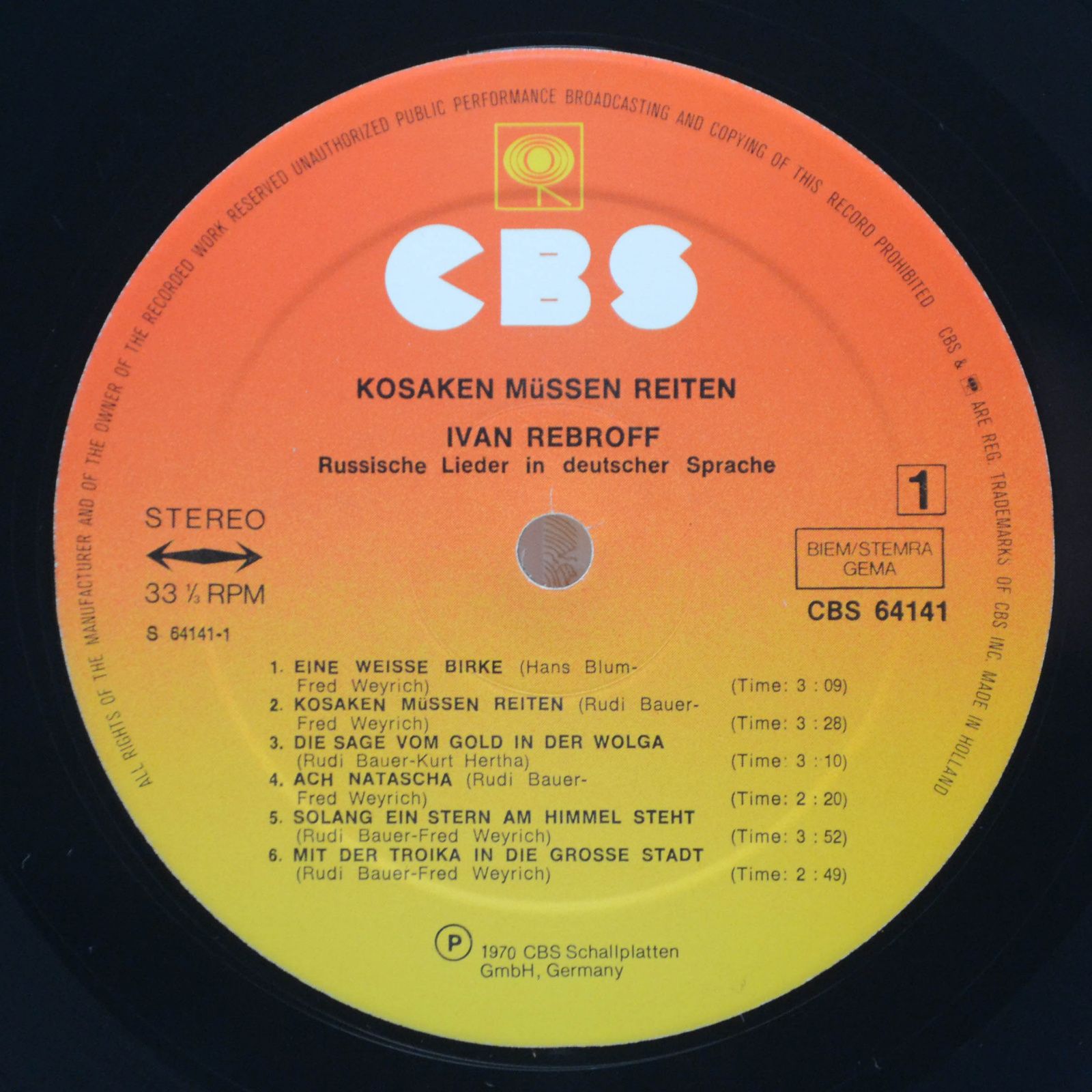 Ivan Rebroff — Kosaken Müssen Reiten, 1970