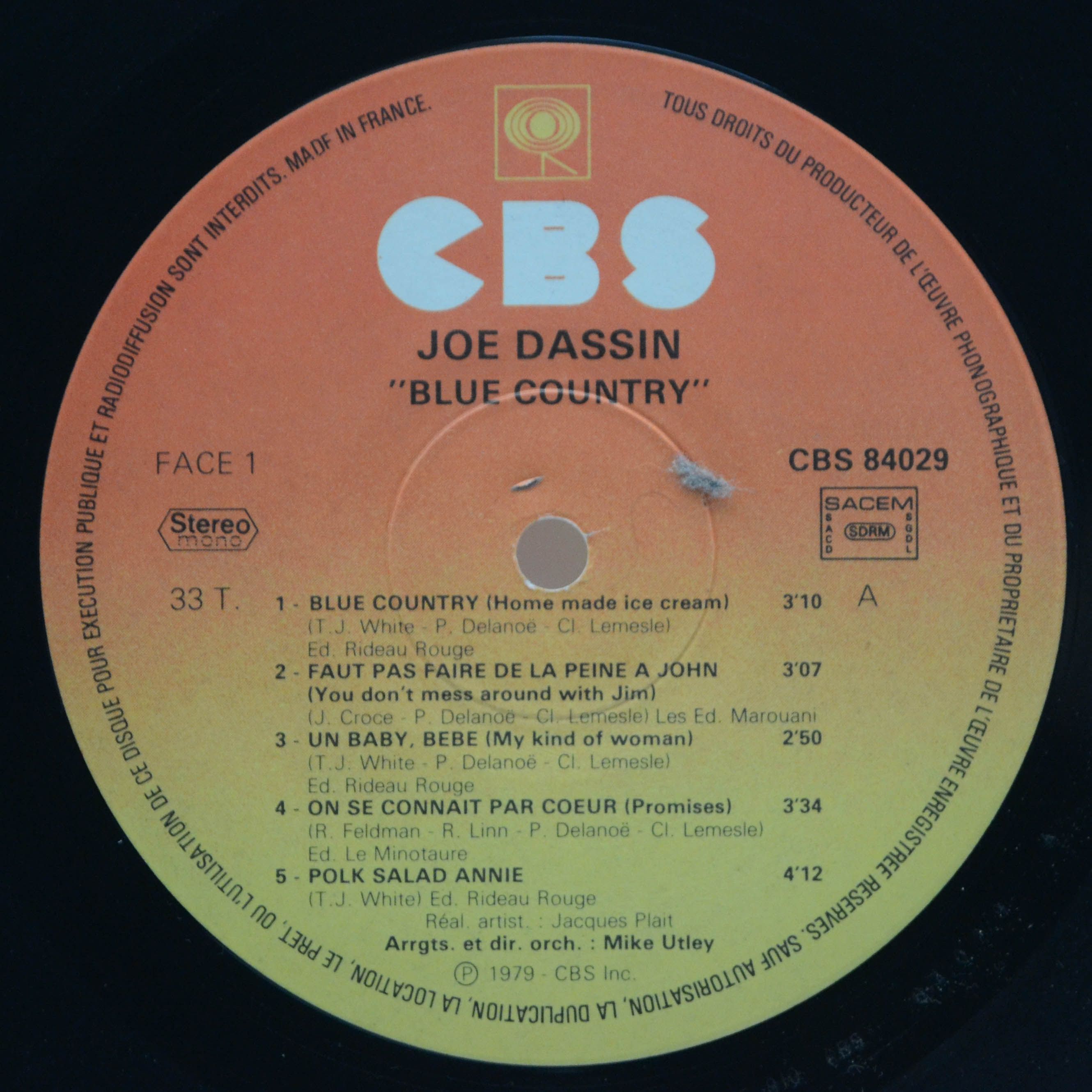 Joe Dassin — Blue Country (1-st, France), 1979
