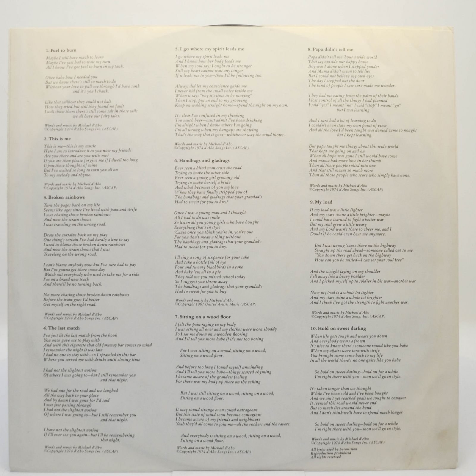 Michael D'Abo — Broken Rainbows, 1974