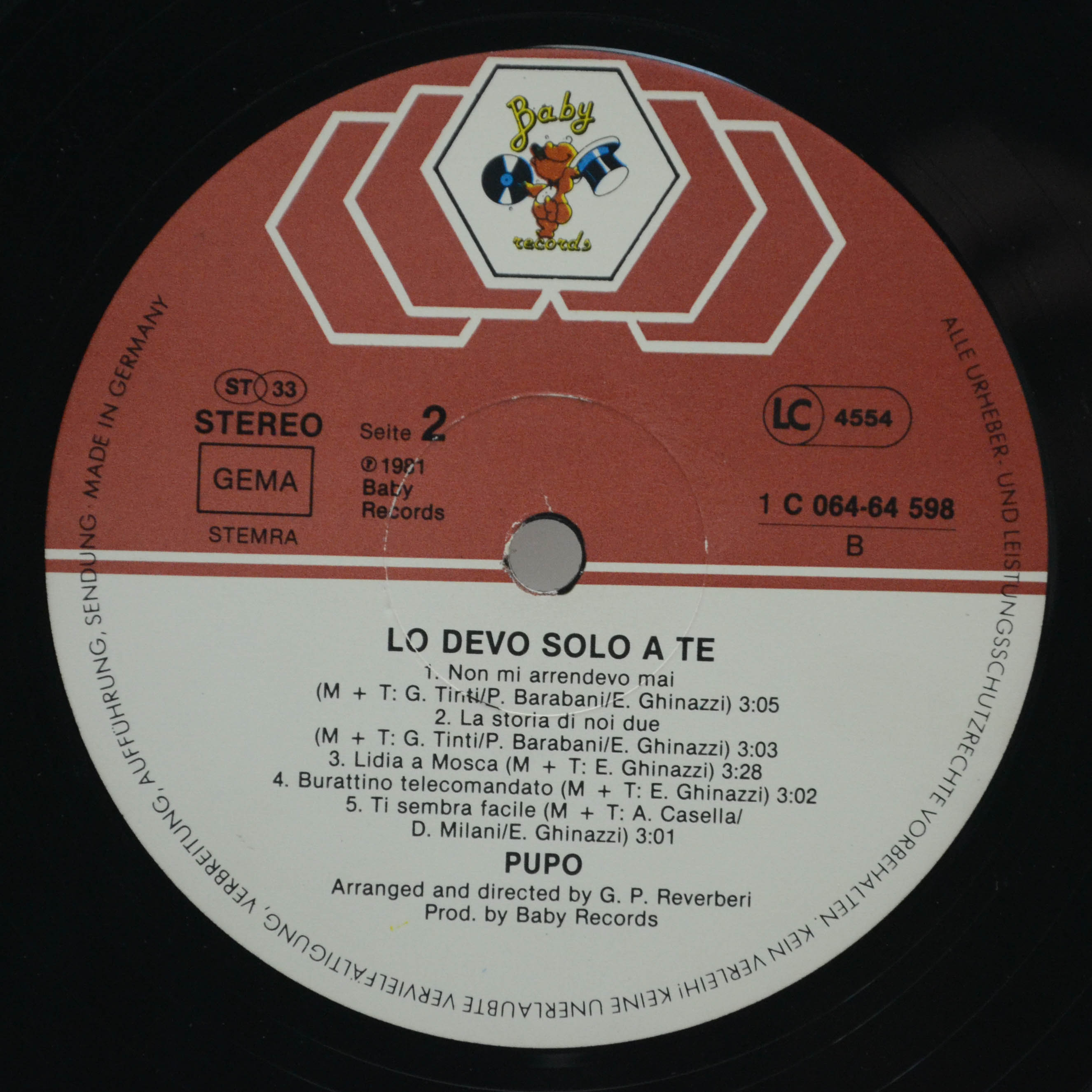 Pupo — Lo Devo Solo A Te, 1981