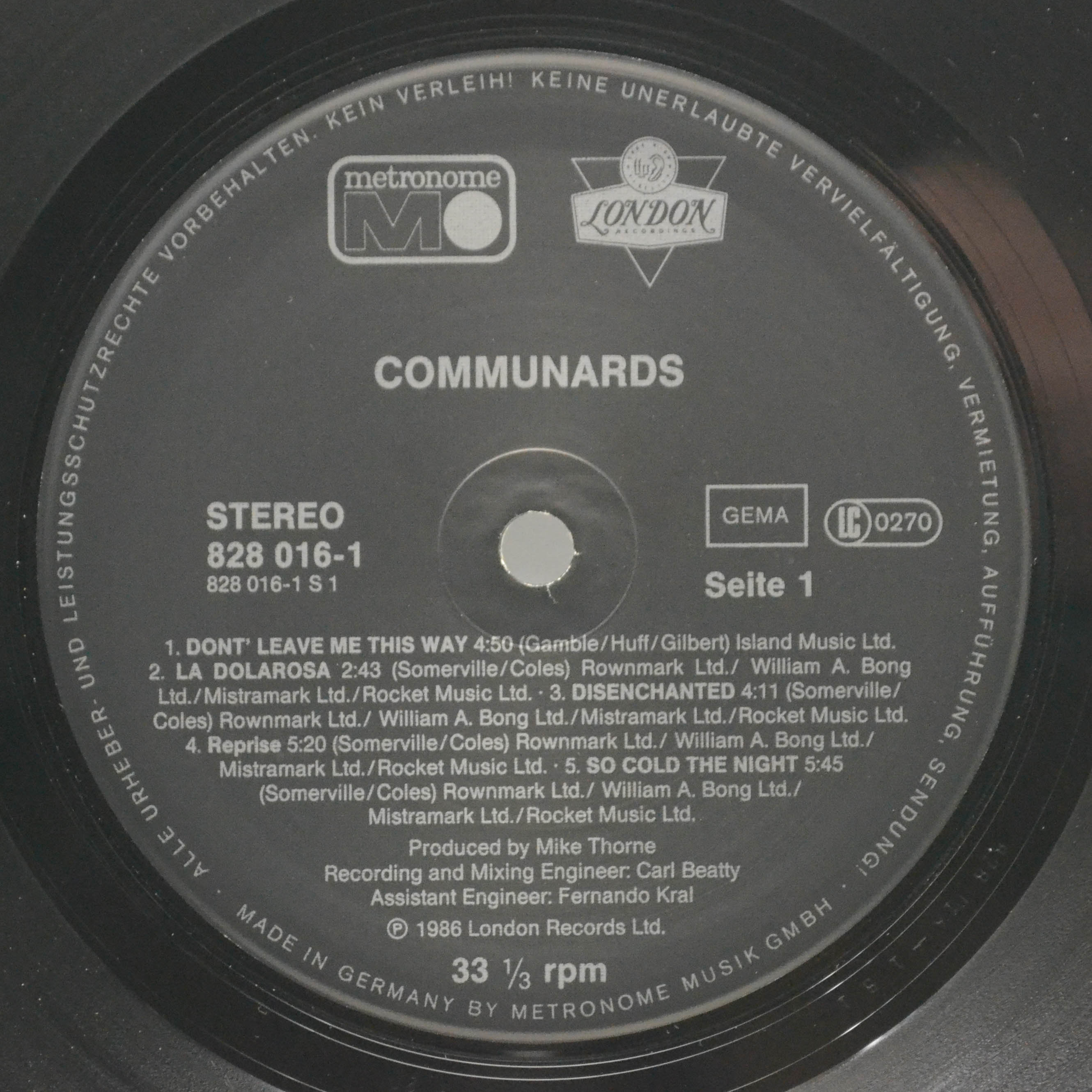 Communards — Communards, 1986