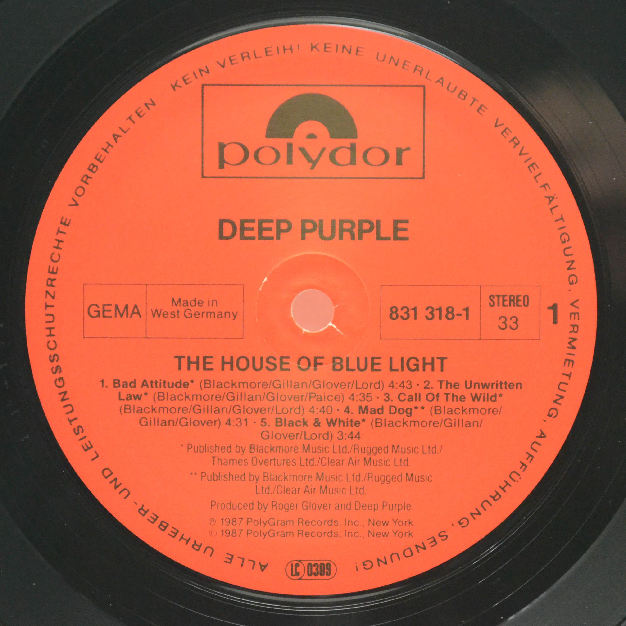Deep Purple — The House Of Blue Light, 1987