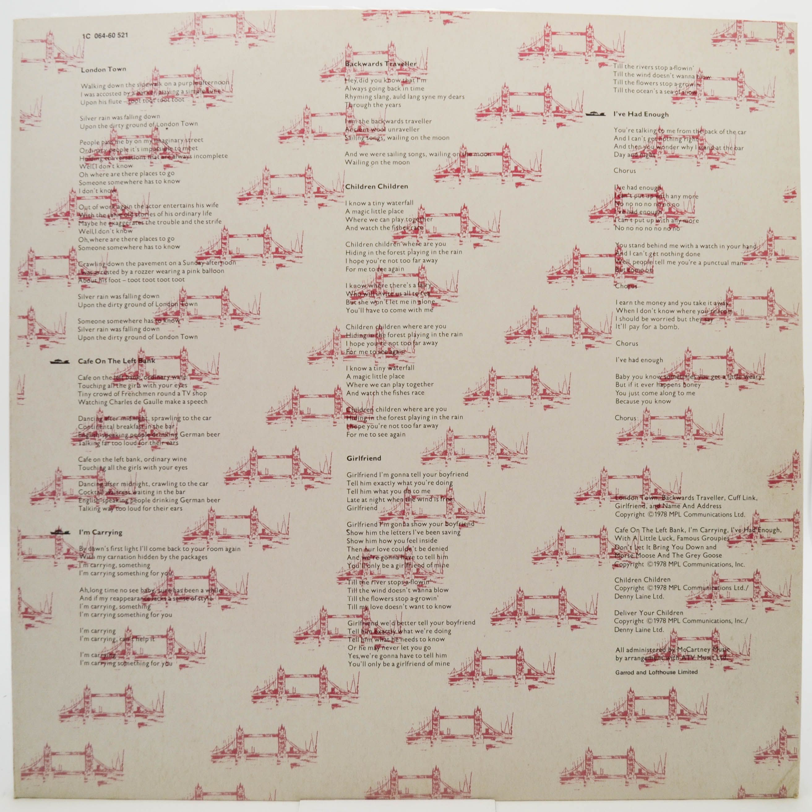 Wings — London Town (poster), 1978