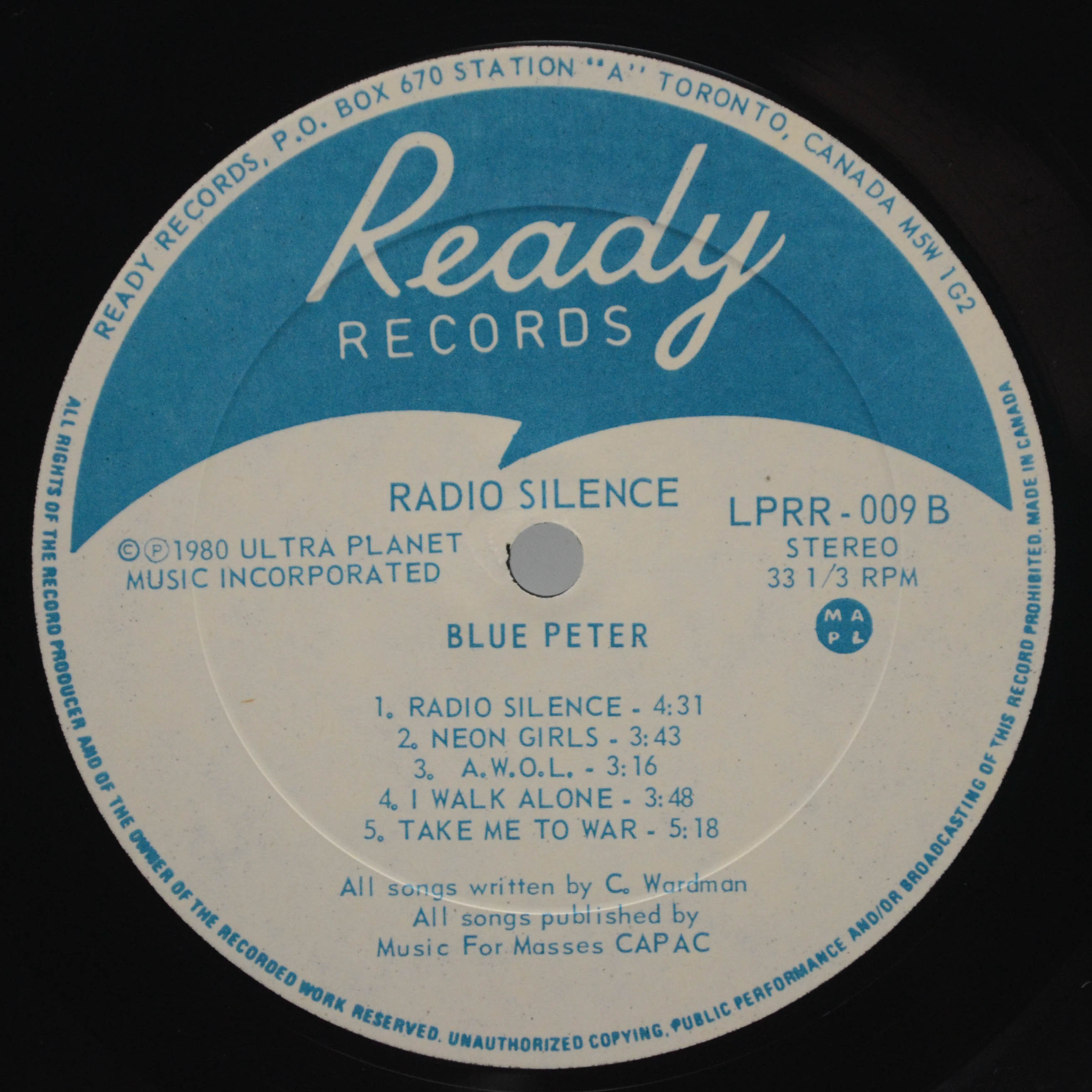 Blue Peter — Radio Silence (1-st, Canada), 1980