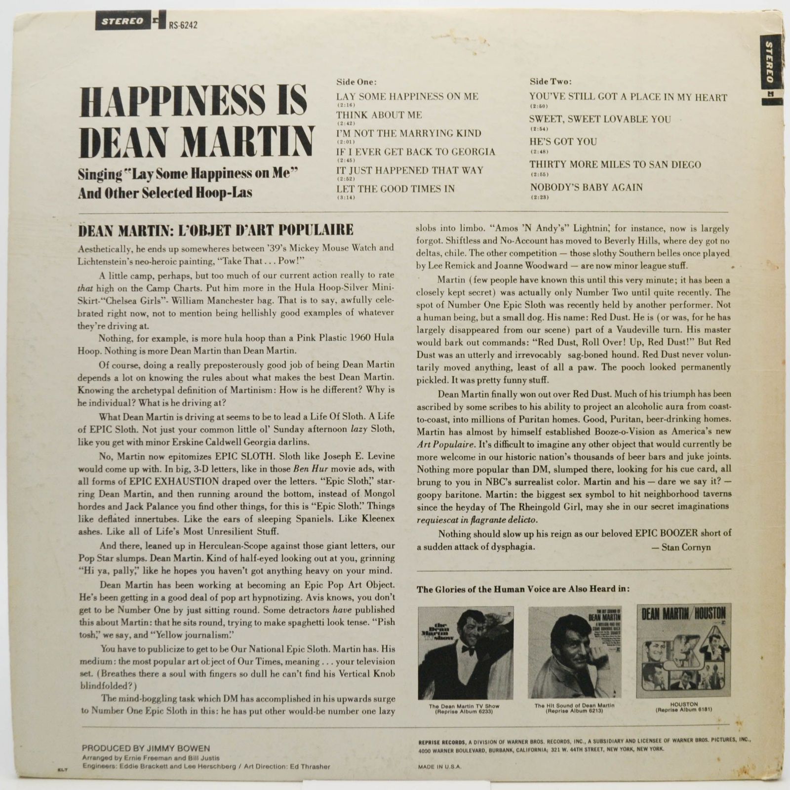 Dean Martin — Happiness Is Dean Martin (USA), 1967
