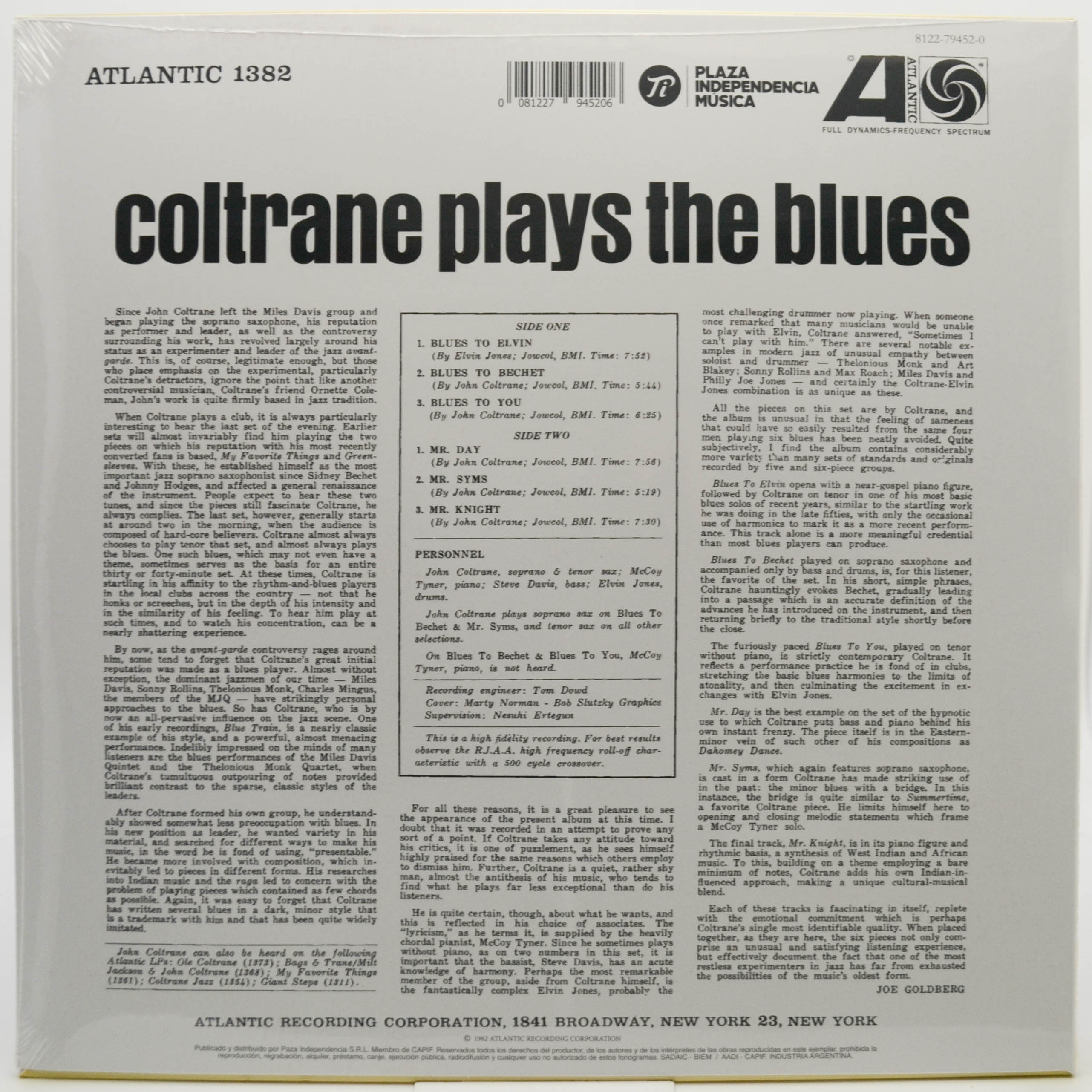 John Coltrane — Coltrane Plays The Blues, 1962