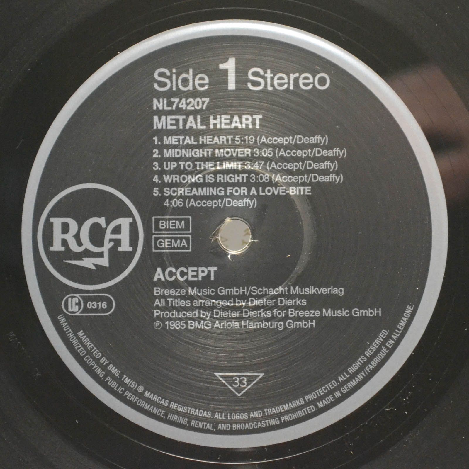 Accept — Metal Heart, 1985