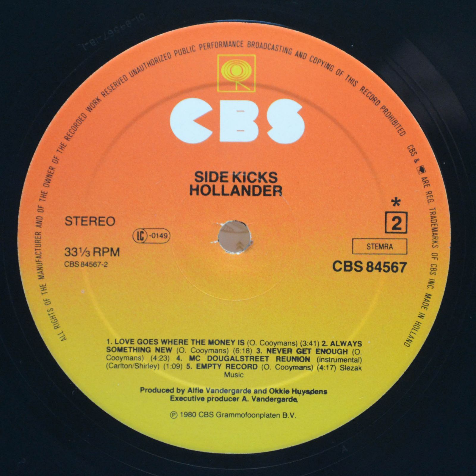 Hollander — Side Kicks, 1980