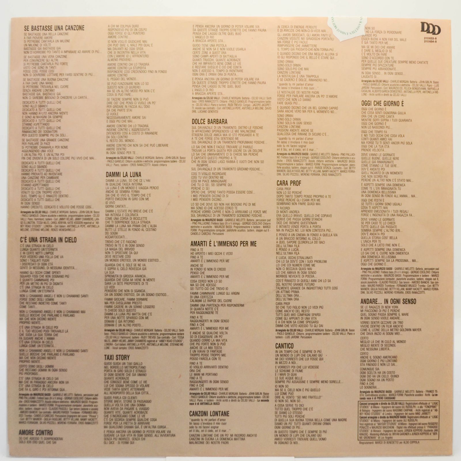 Eros Ramazzotti — In Ogni Senso, 1990