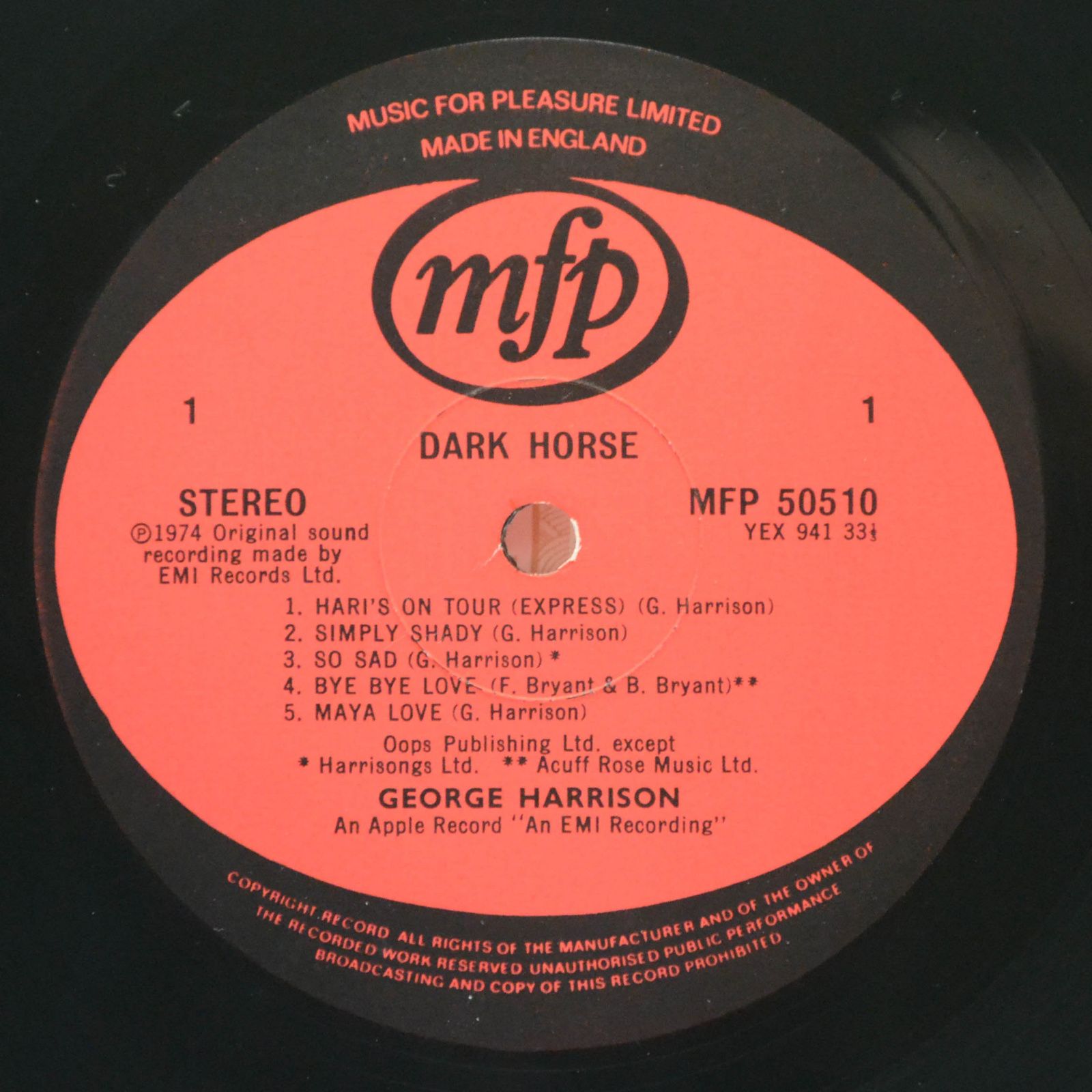 George Harrison ‎ — Dark Horse, 1980