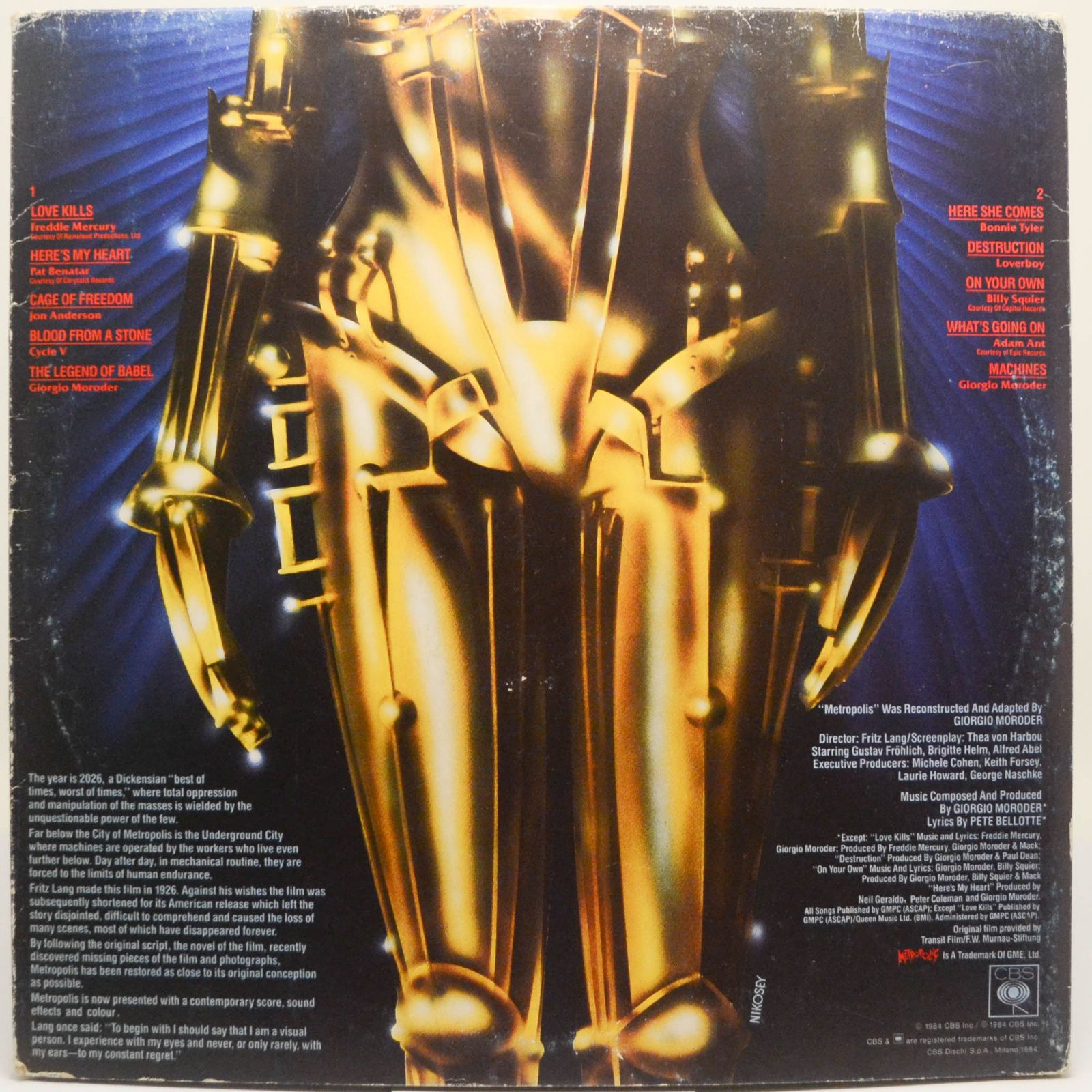 Various — Metropolis (Original Motion Picture Soundtrack), 1984