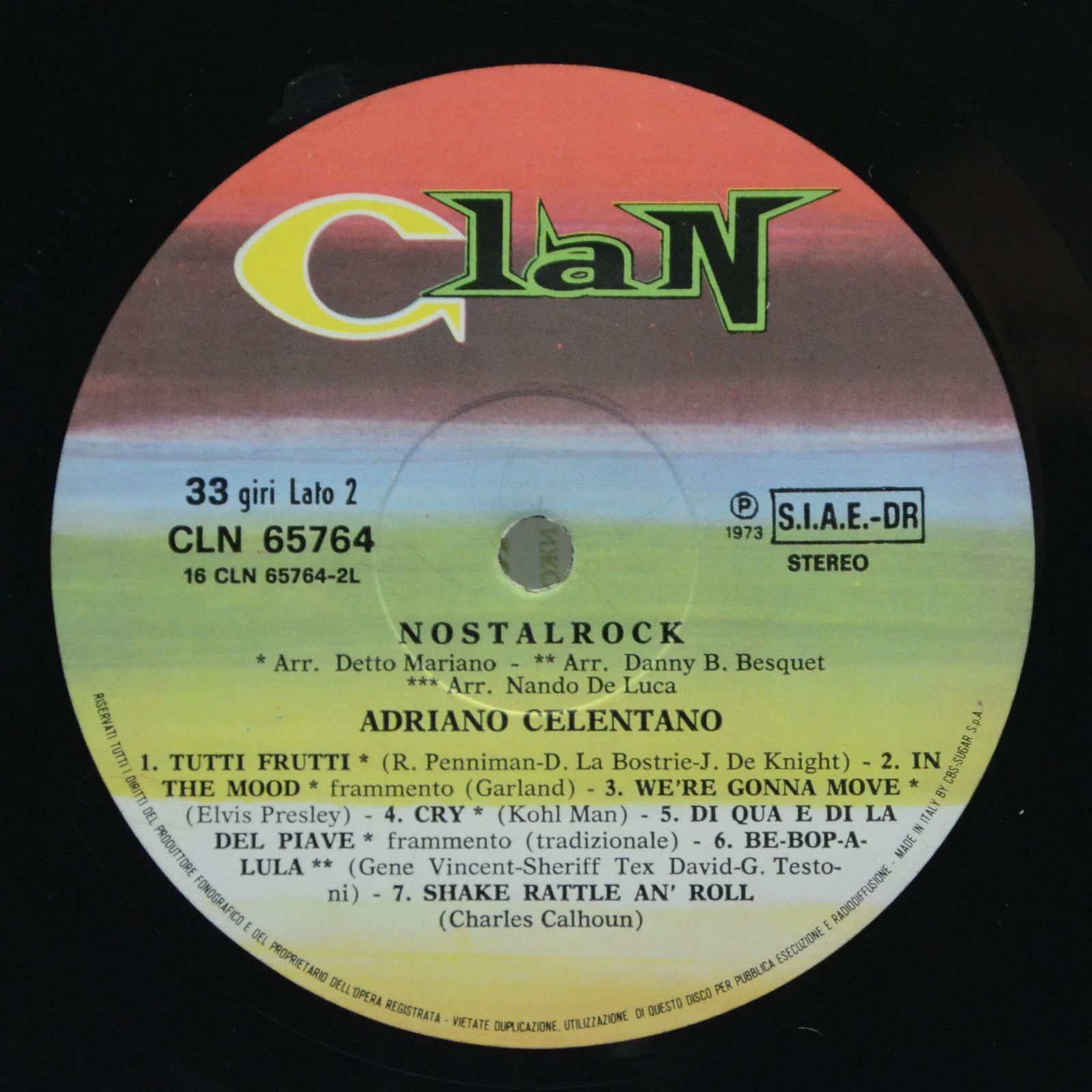 Adriano Celentano — Nostalrock (1-st, Italy, Clan), 1973