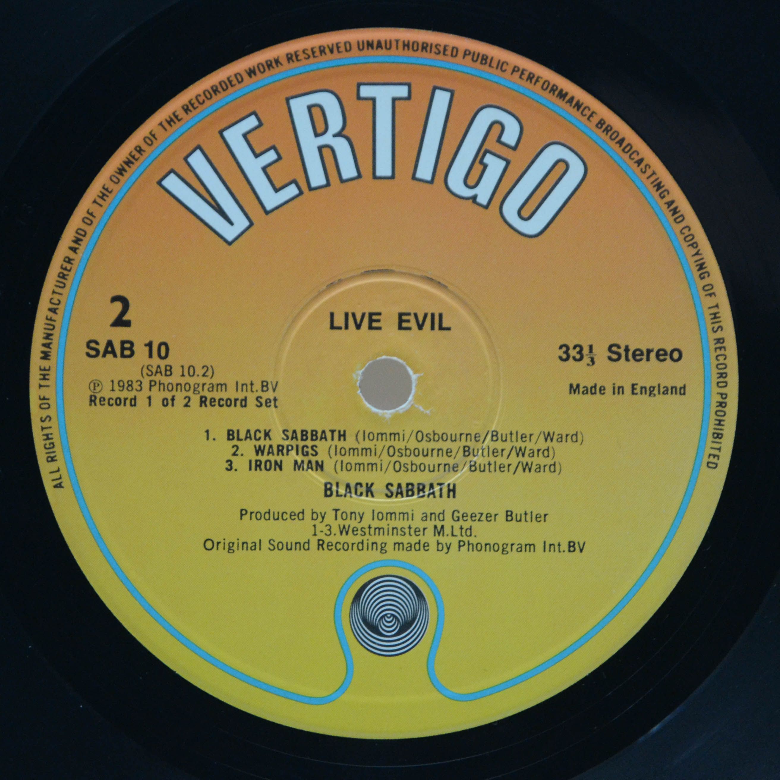 Black Sabbath — Live Evil (2LP, UK), 1982