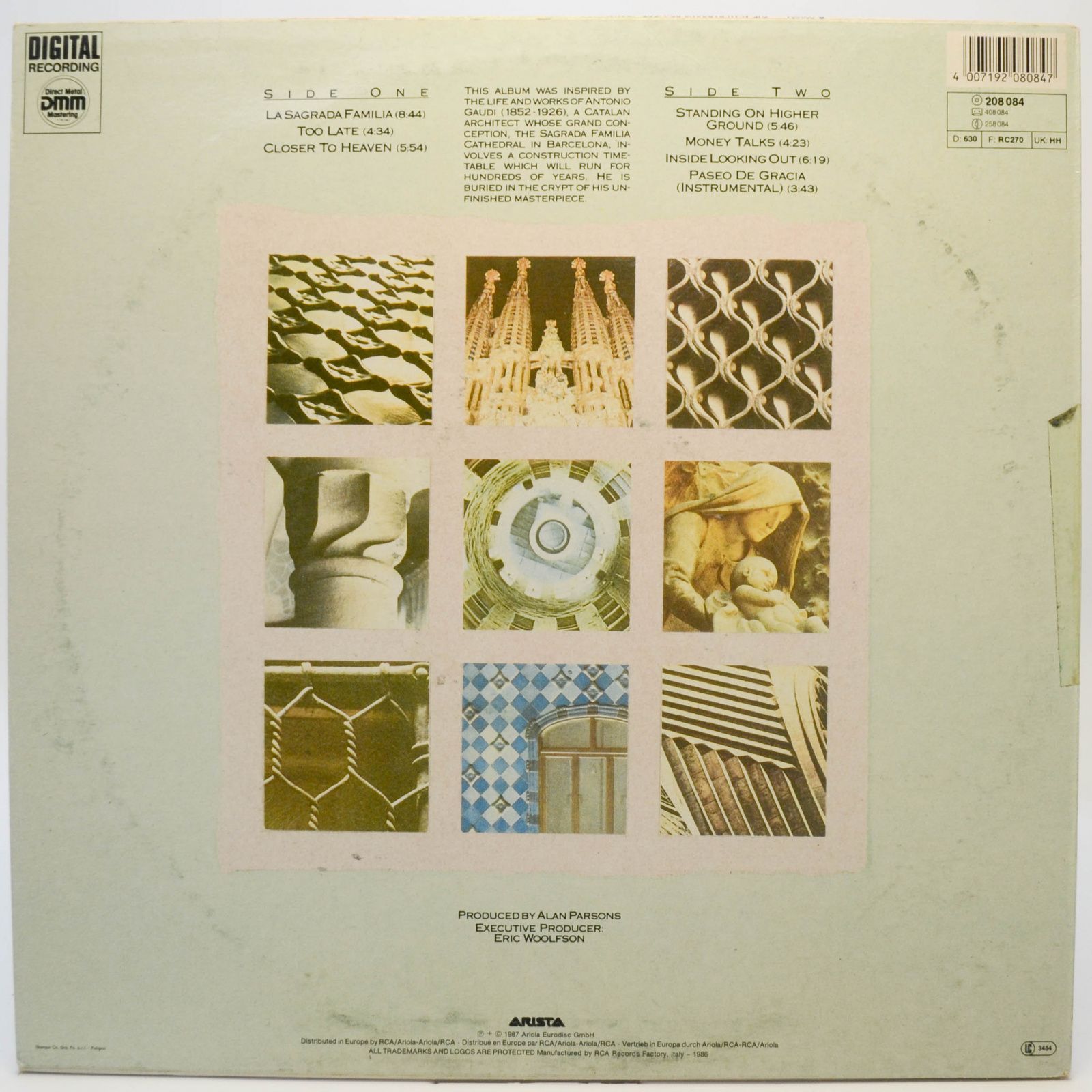 The Alan Parsons Project — Gaudi, 1987