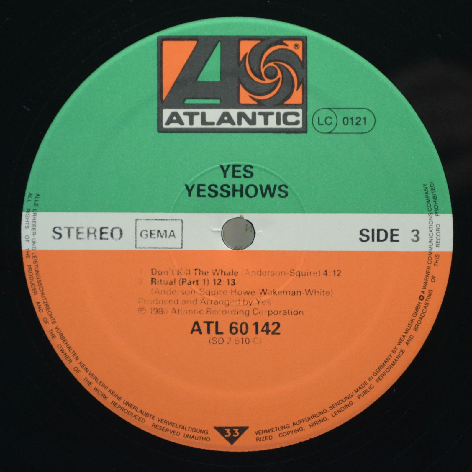 Yes — Yesshows (2LP), 1980