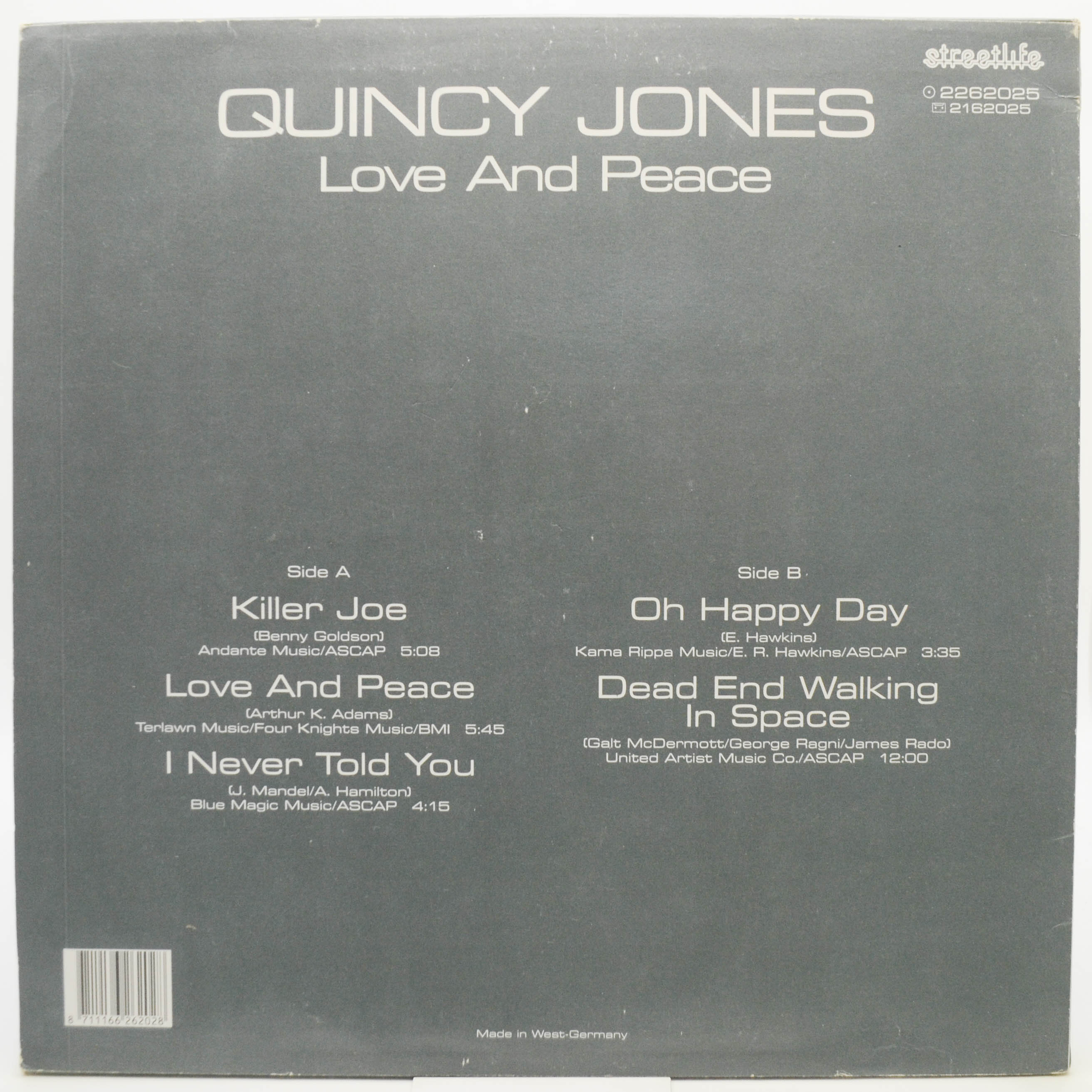 Quincy Jones — Love And Peace, 1987