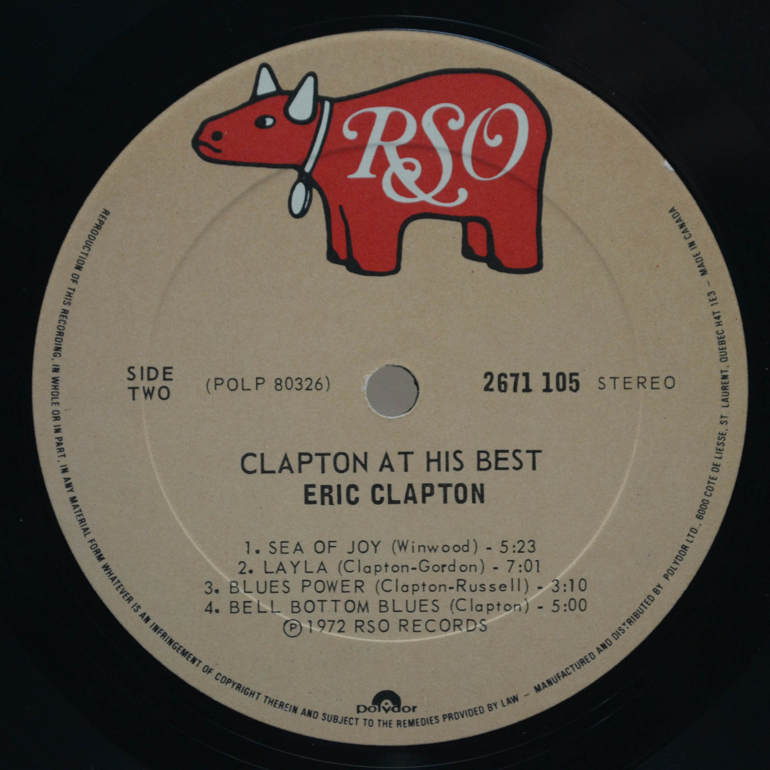 Eric Clapton — At His Best (2LP), 1972