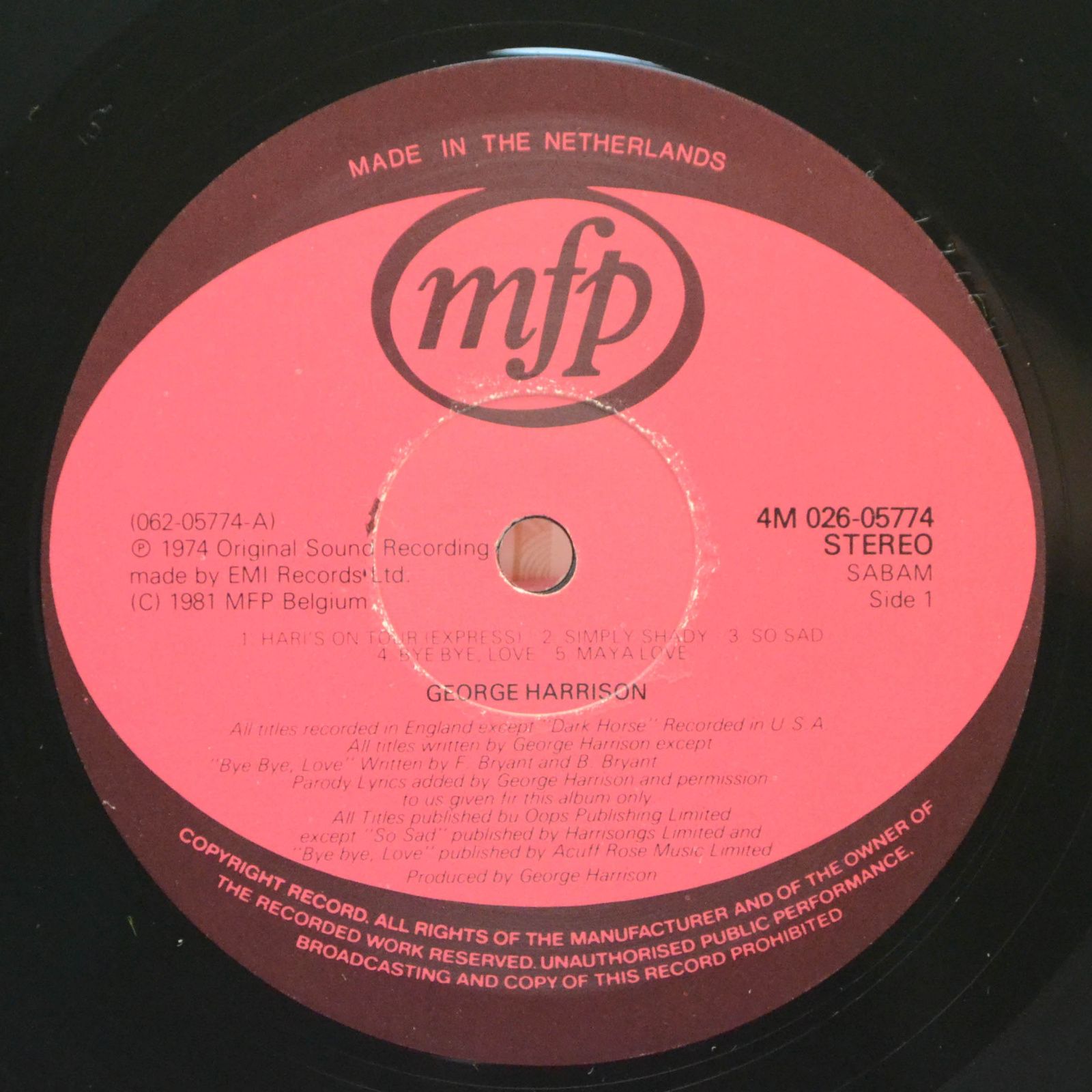 George Harrison — Dark Horse, 1981