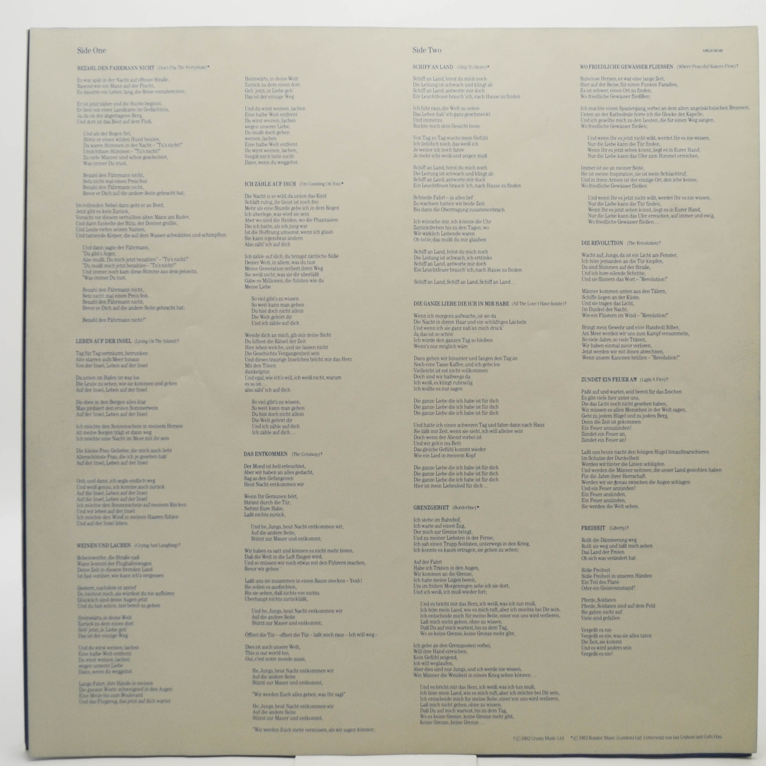 Chris de Burgh — The Getaway, 1982