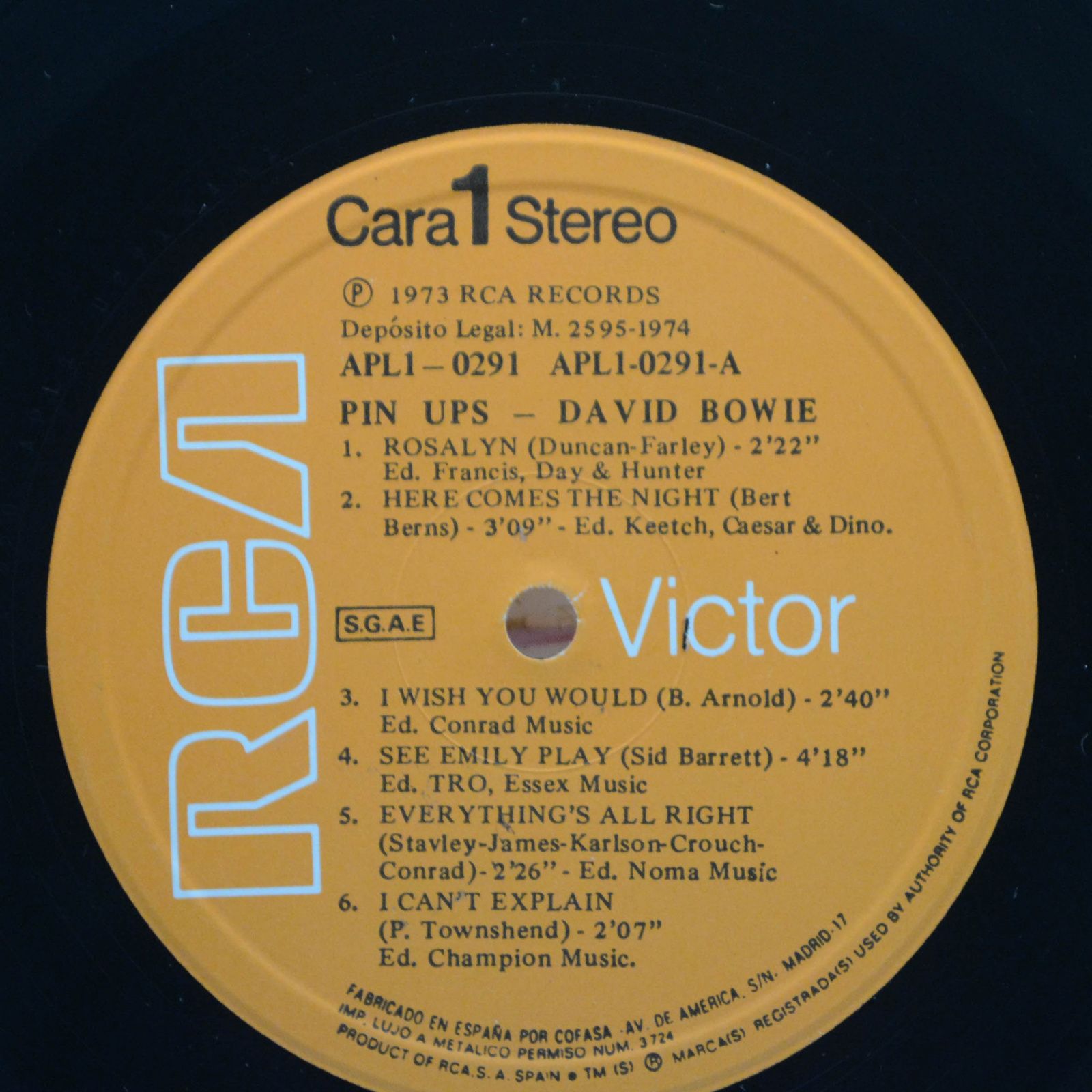 David Bowie — Pinups, 1973