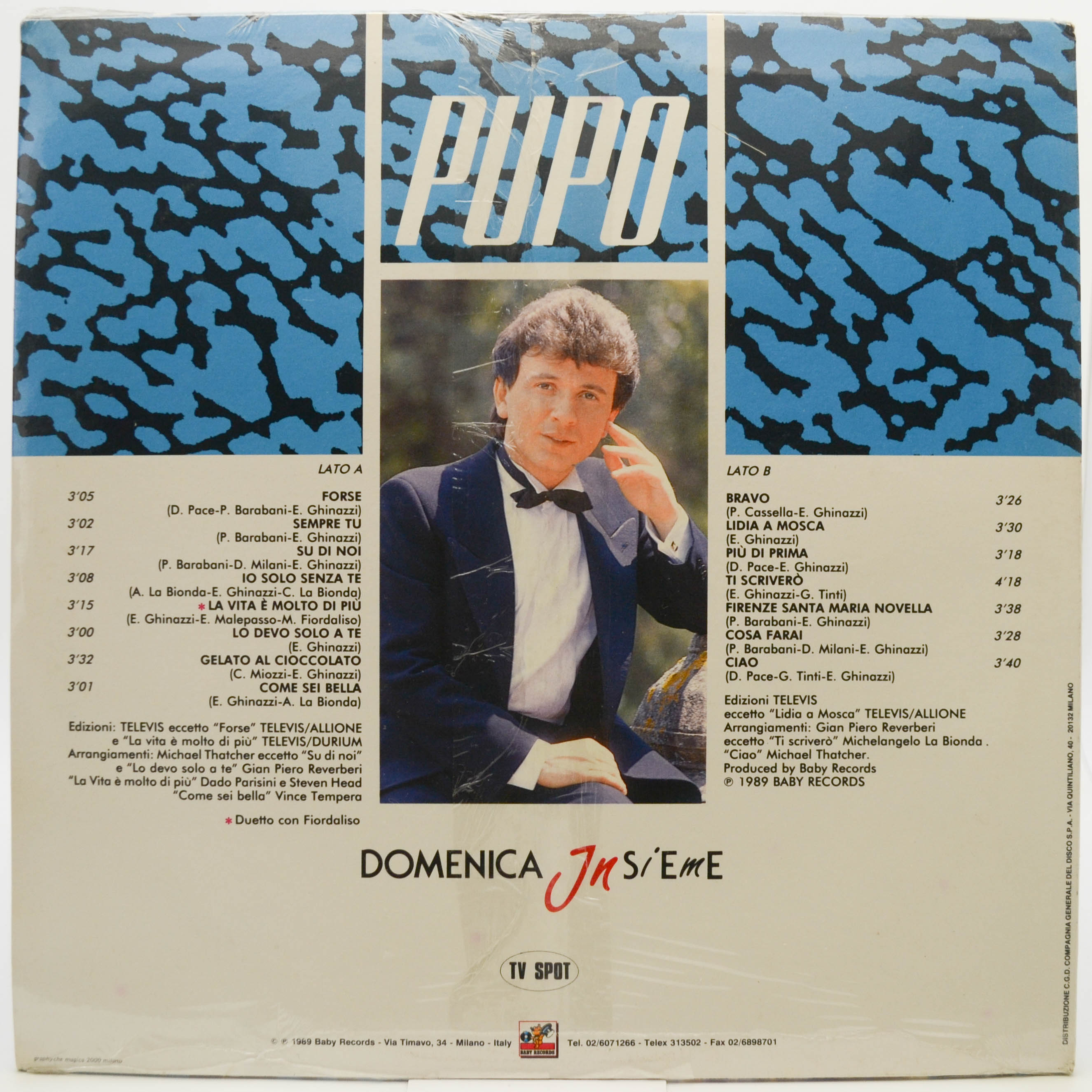 Pupo — Domenica Insieme (1-st, Italy), 1989