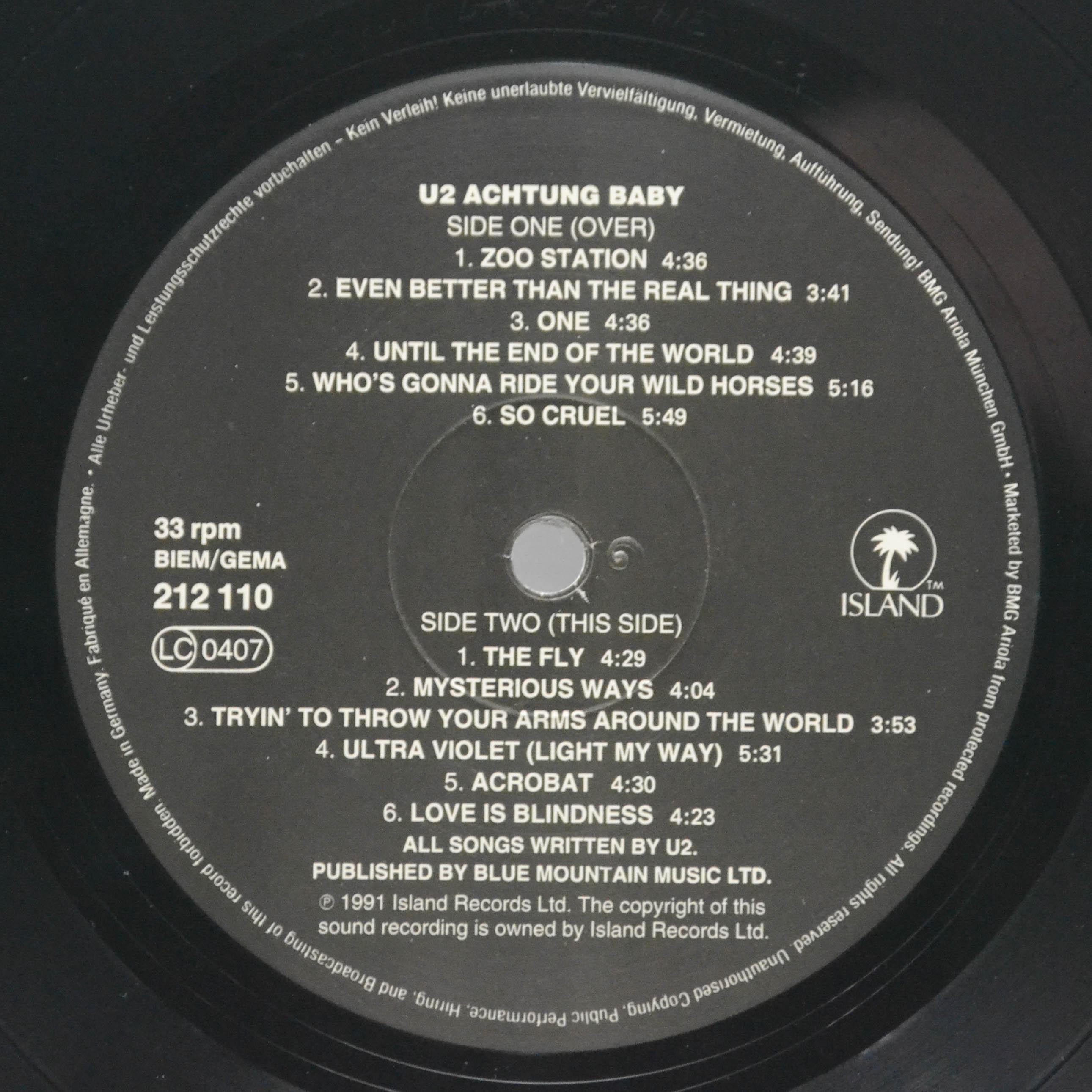 U2 — Achtung Baby, 1991