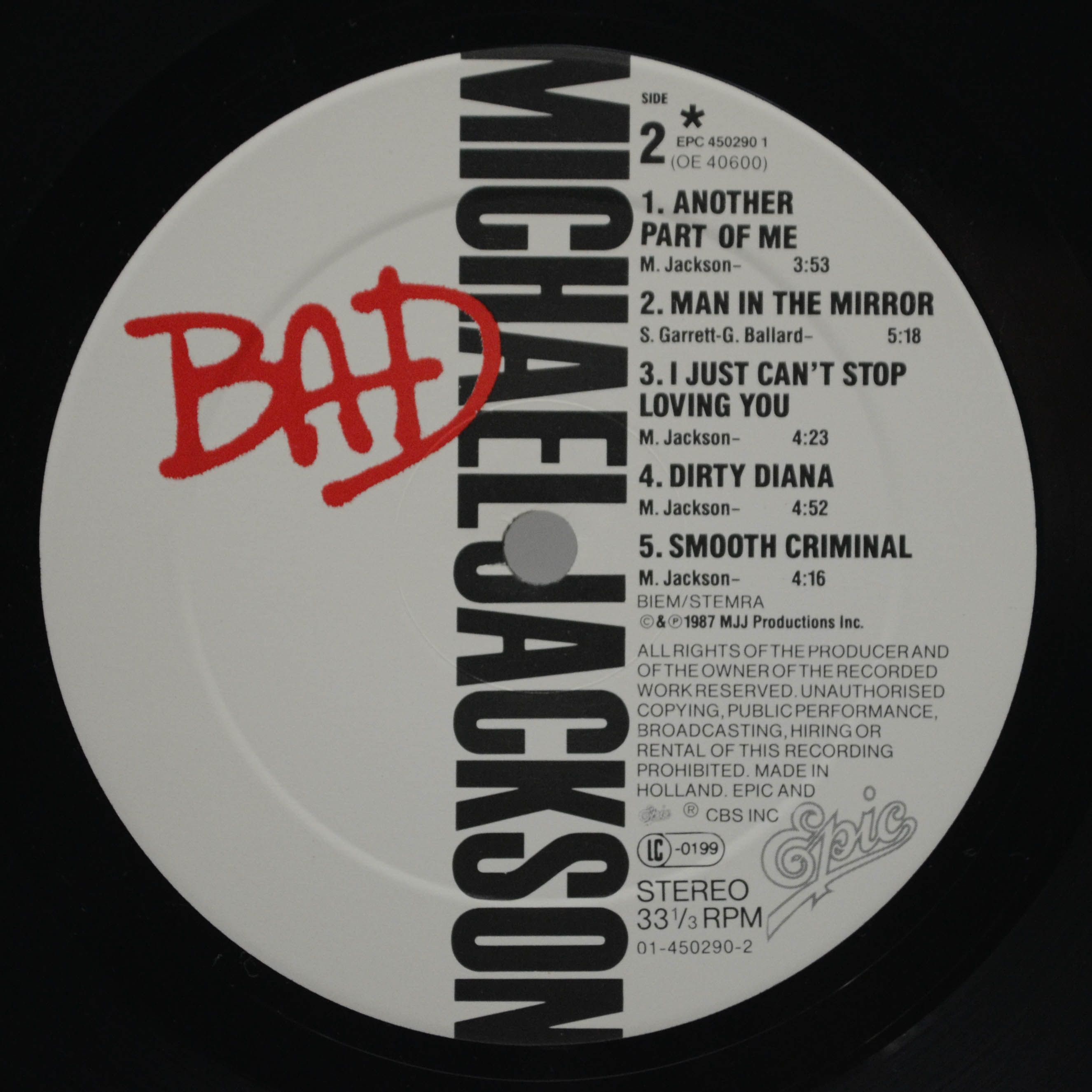 Michael Jackson — Bad, 1987