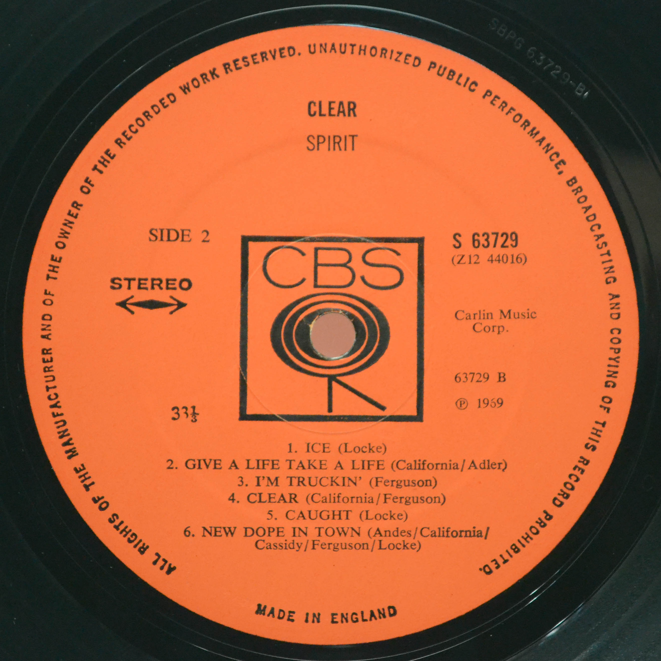 Spirit — Clear (UK), 1969