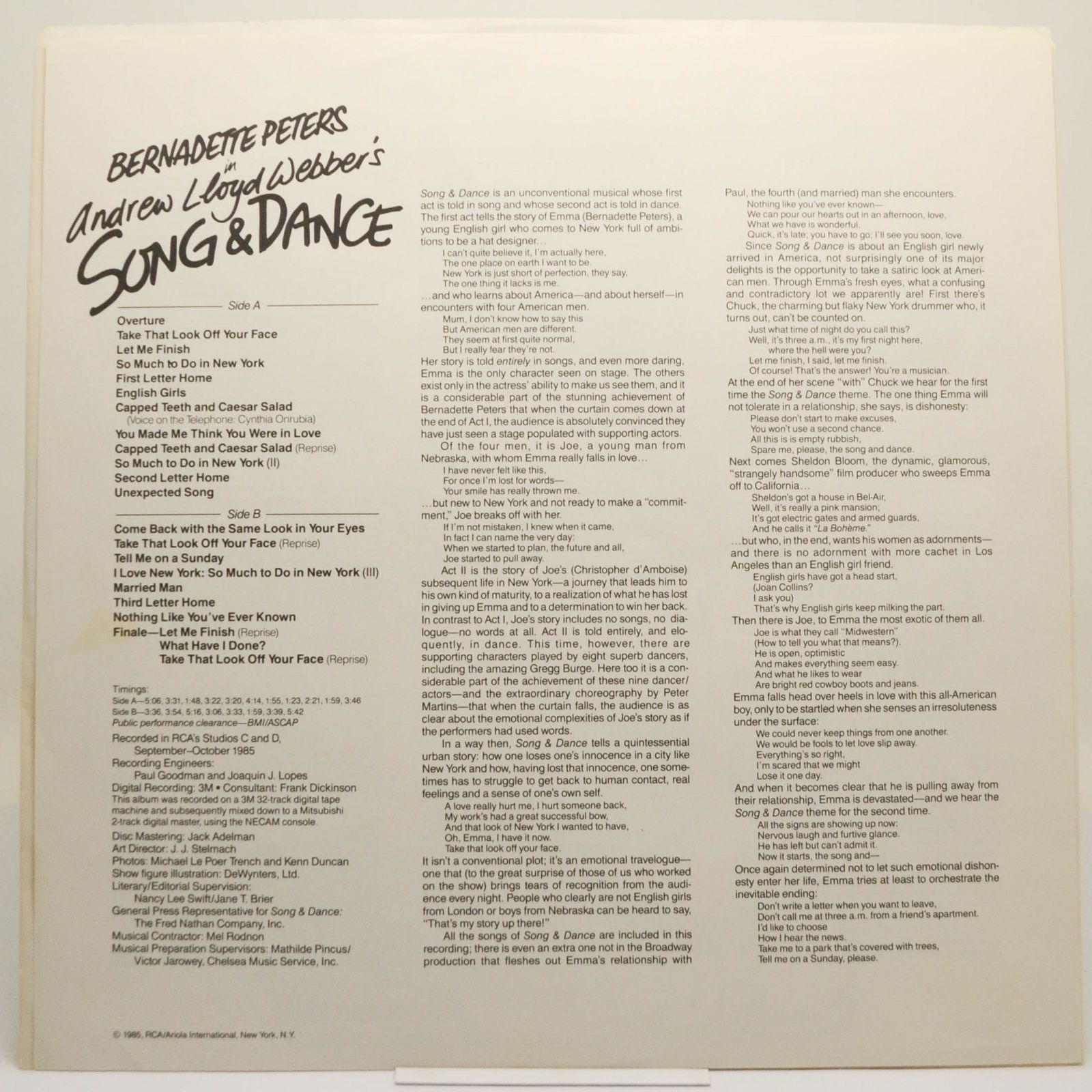 Bernadette Peters — Song & Dance, 1985