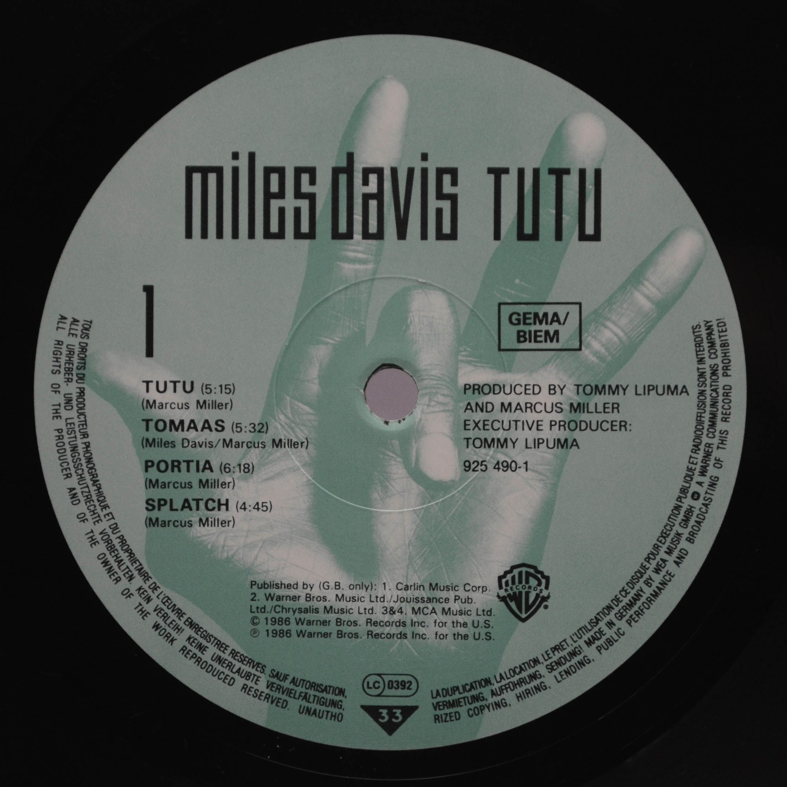 Miles Davis — Tutu, 1986