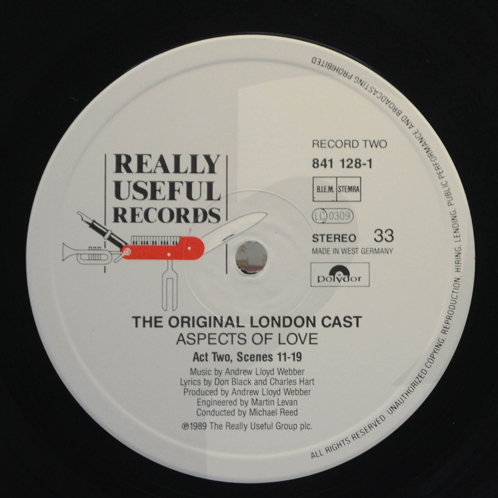 Andrew Lloyd Webber — Aspects Of Love (2LP), 1989