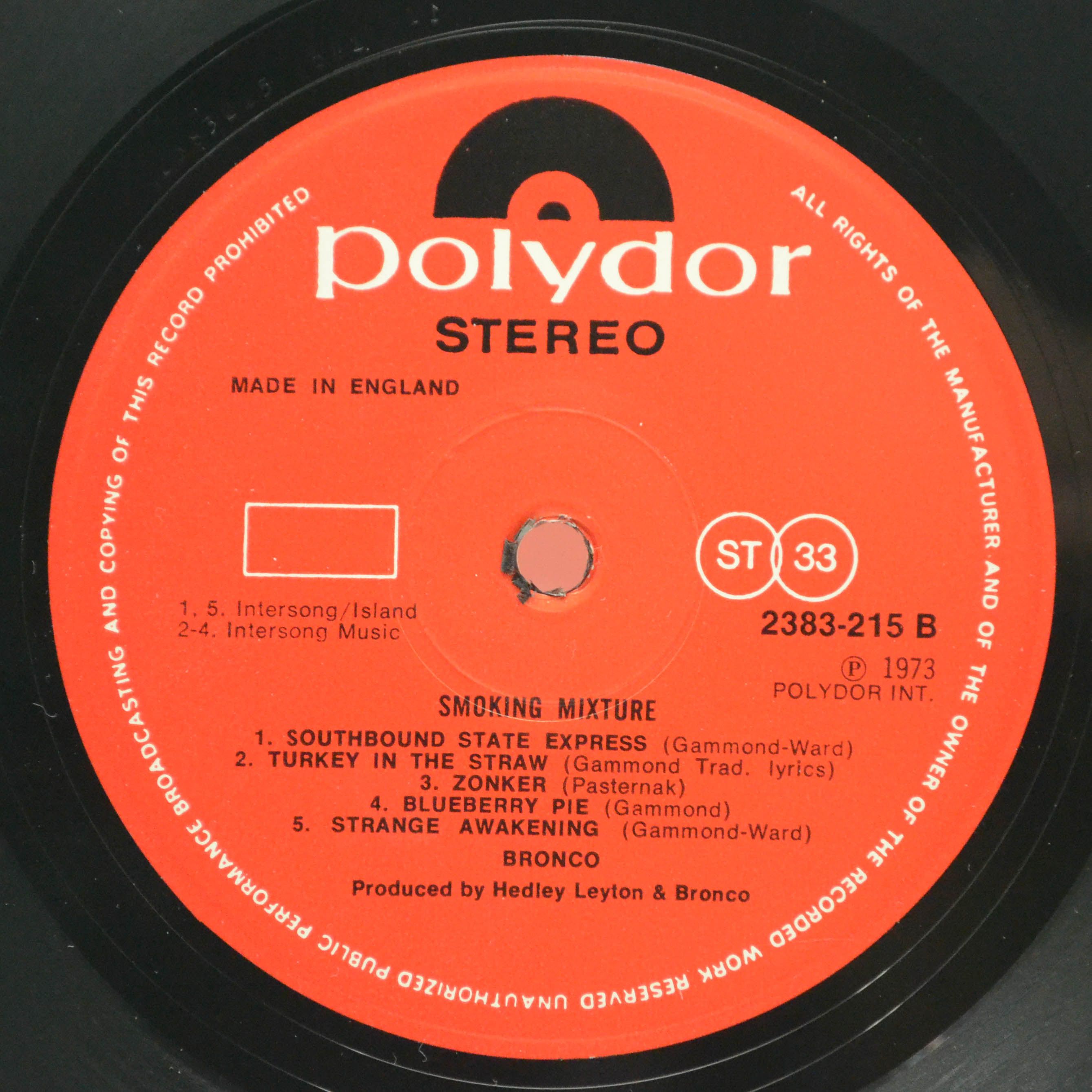 Bronco — Smoking Mixture (1-st, UK), 1973