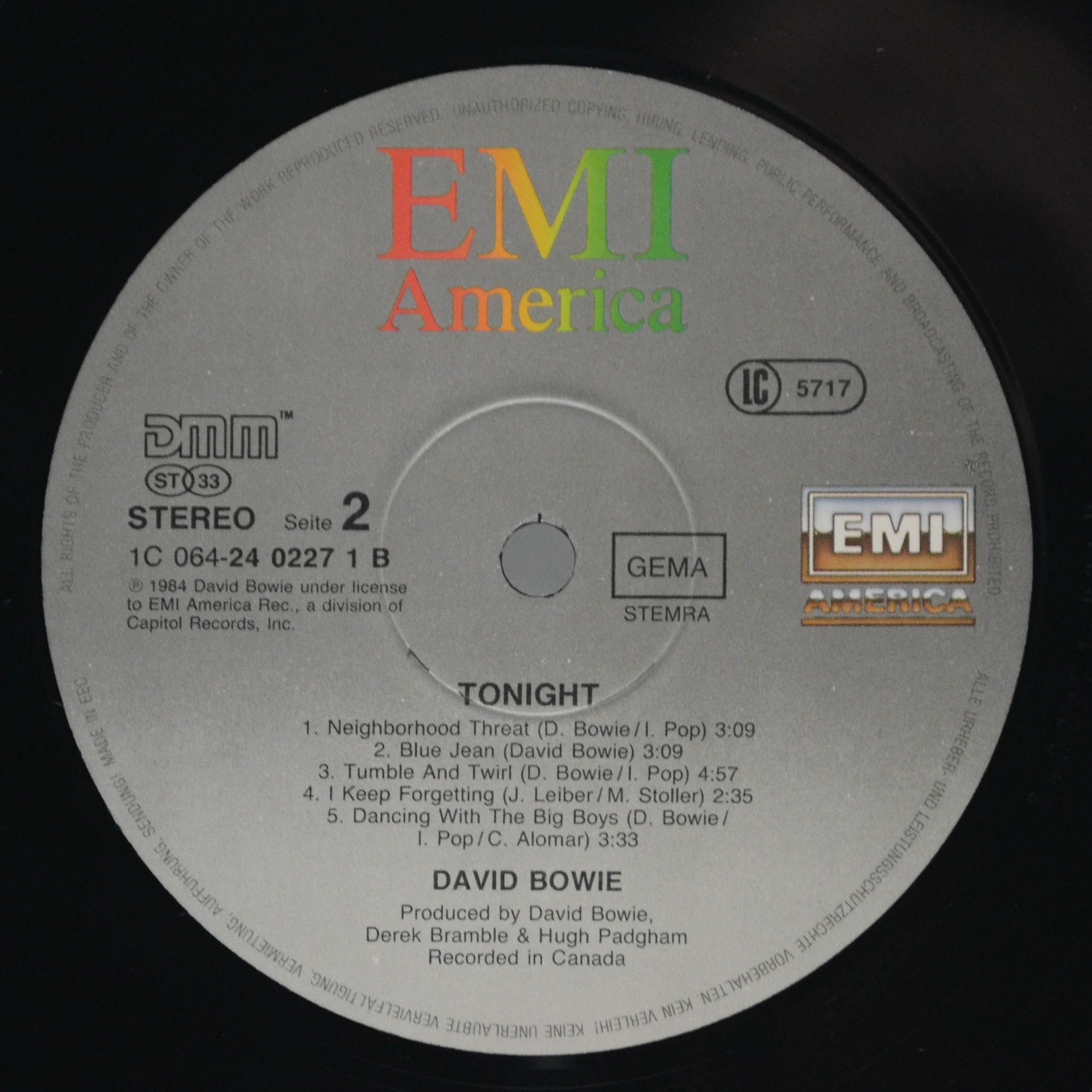 David Bowie — Tonight, 1984