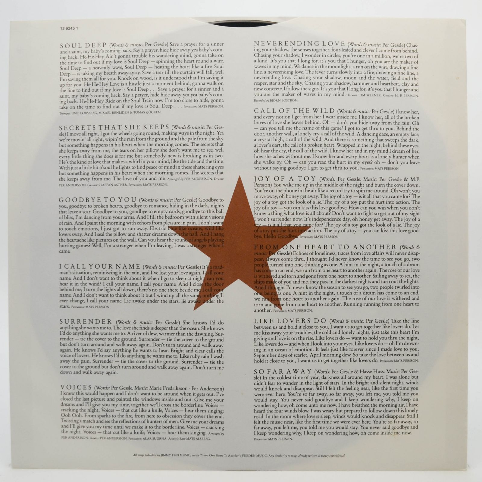 Roxette — Pearls Of Passion, 1986