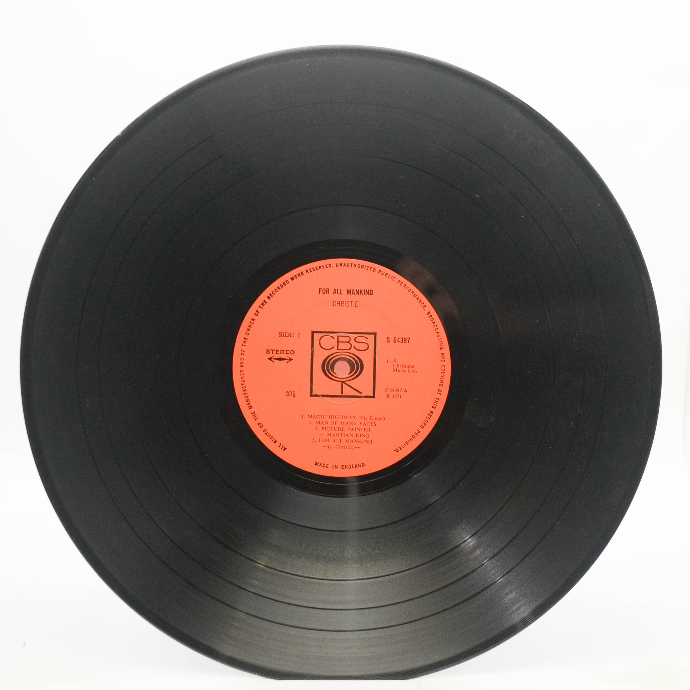 Christie — For All Mankind (1-st, UK), 1971