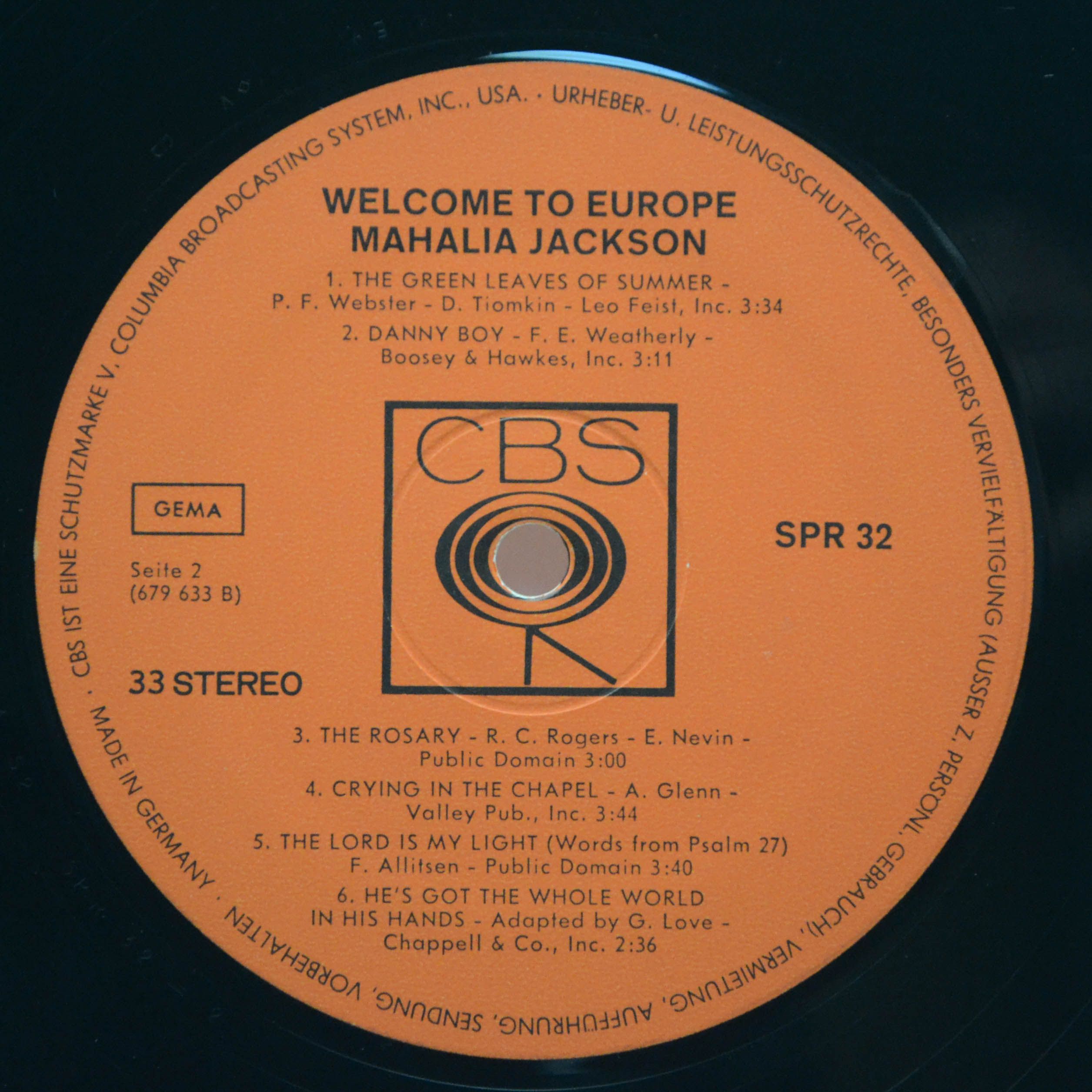 Mahalia Jackson — Welcome To Europe, 1969