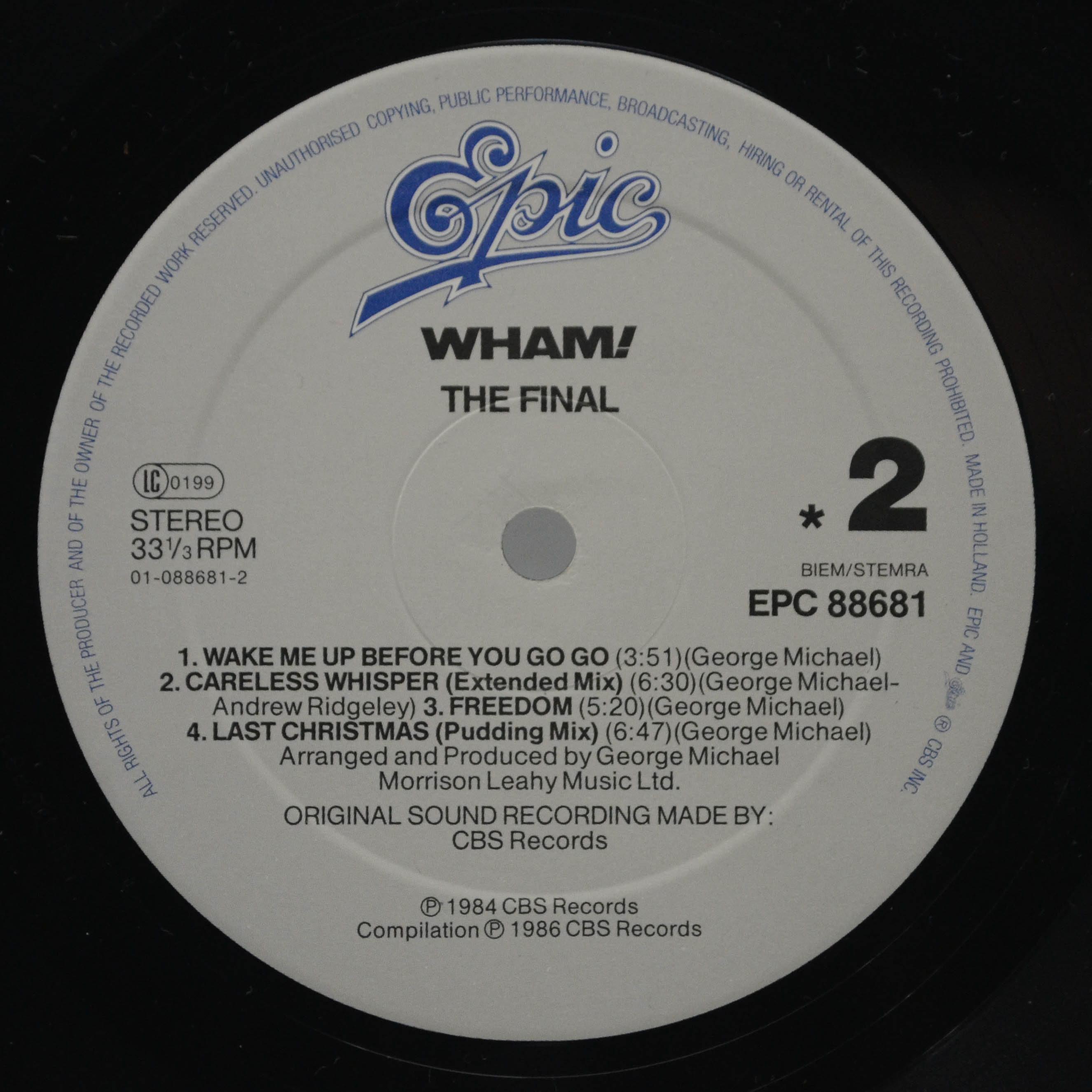 Wham! — The Final (2LP), 1986