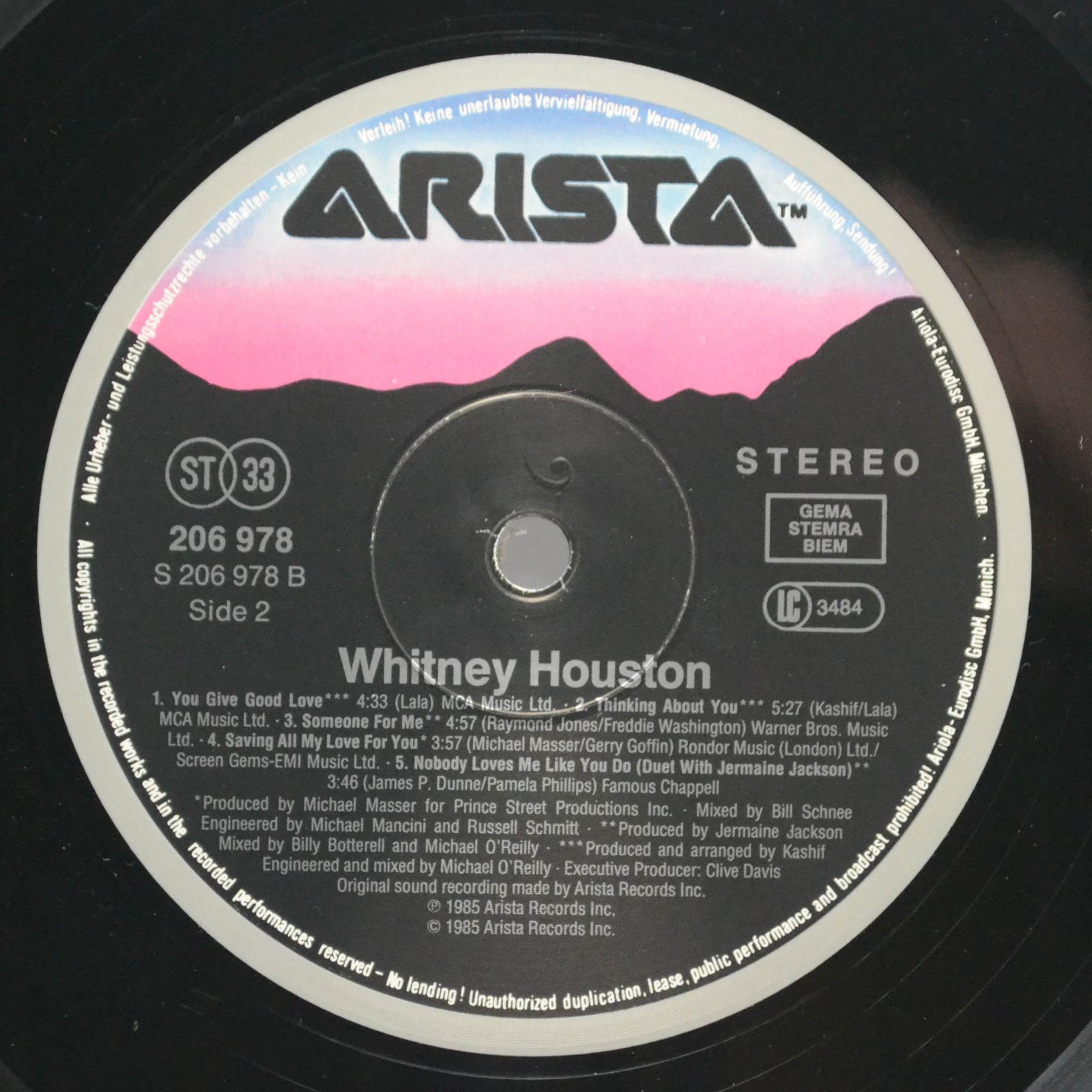 Whitney Houston — Whitney Houston, 1985
