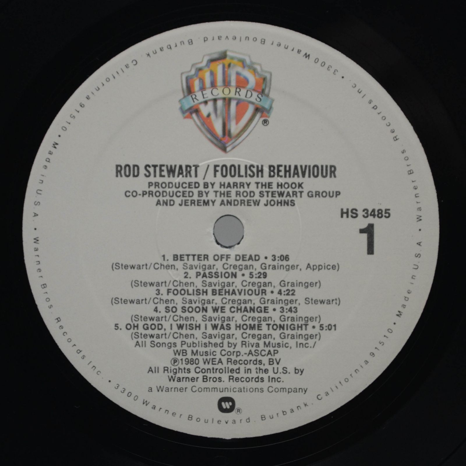 Rod Stewart — Foolish Behaviour (USA, poster), 1980